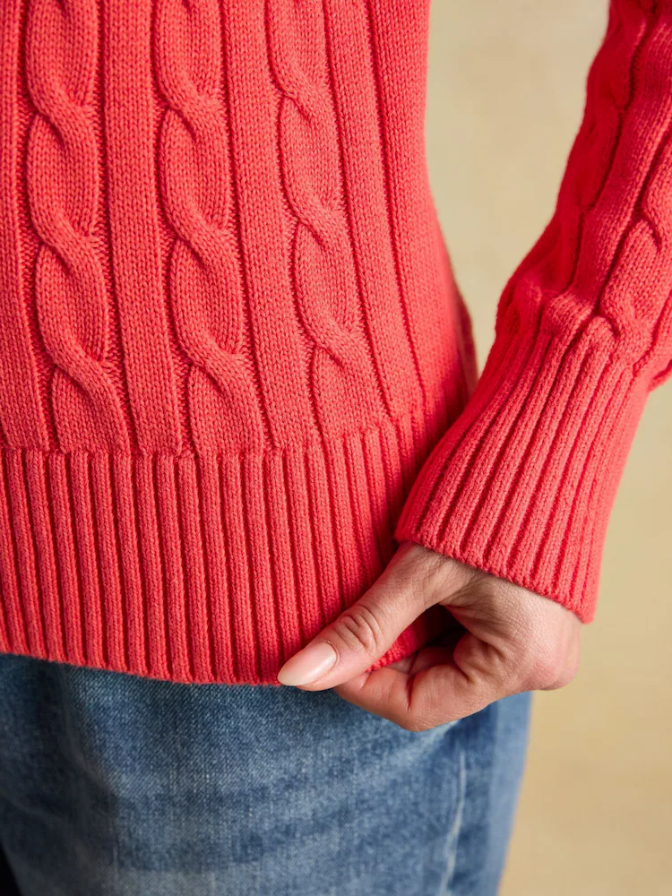 Classic Cable Cotton Crew Neck Jumper - Image 24
