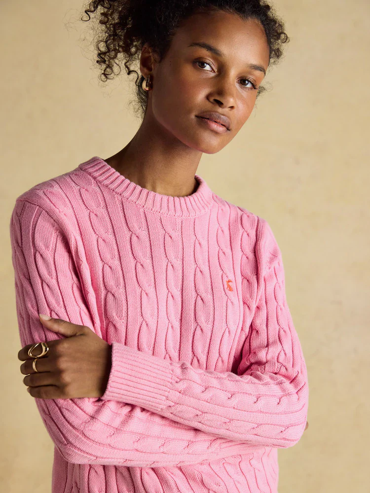 Classic Cable Cotton Crew Neck Jumper - Image 36