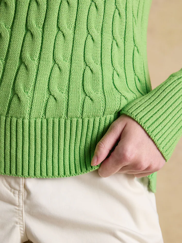 Classic Cable Cotton Crew Neck Jumper - Image 44