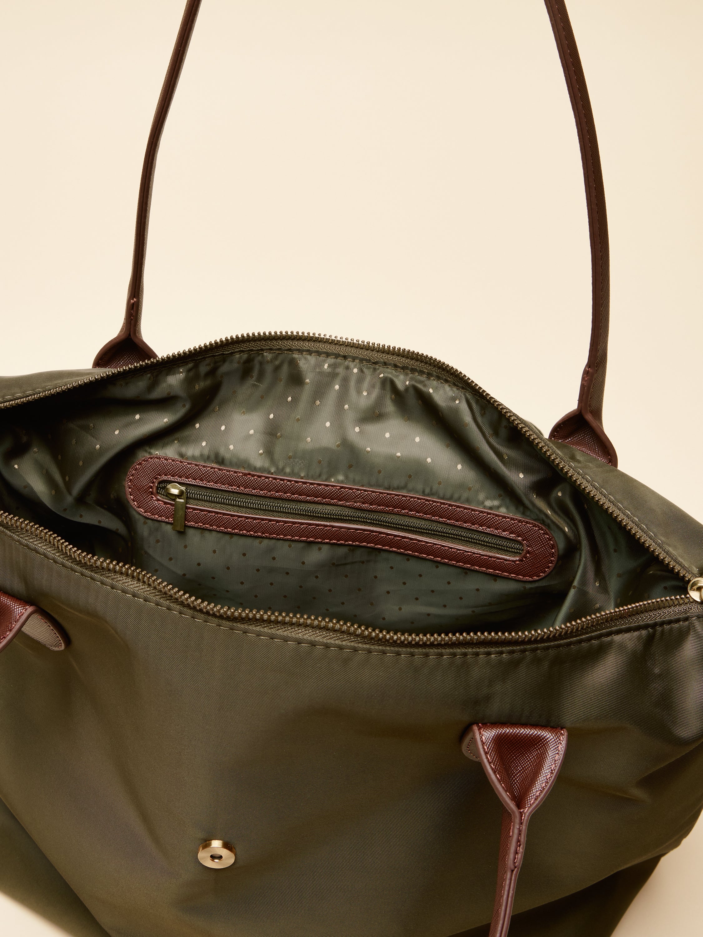 Edie Khaki Green Shopper Bag - Image 5