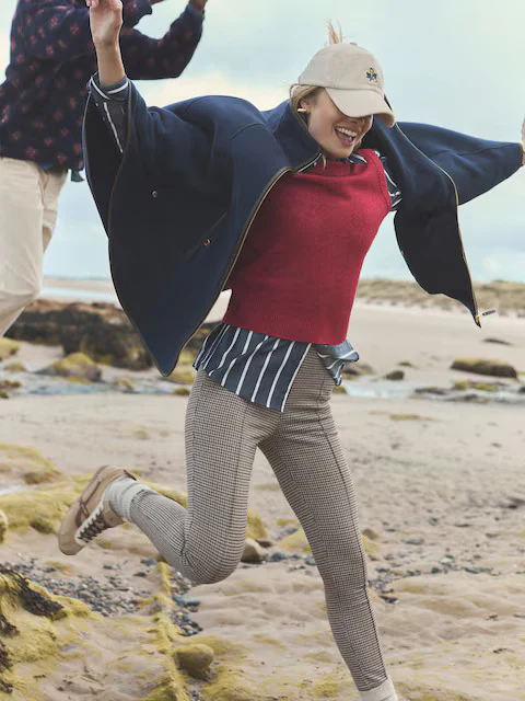 Heritage Navy Fleece Longline Cape - Image 5