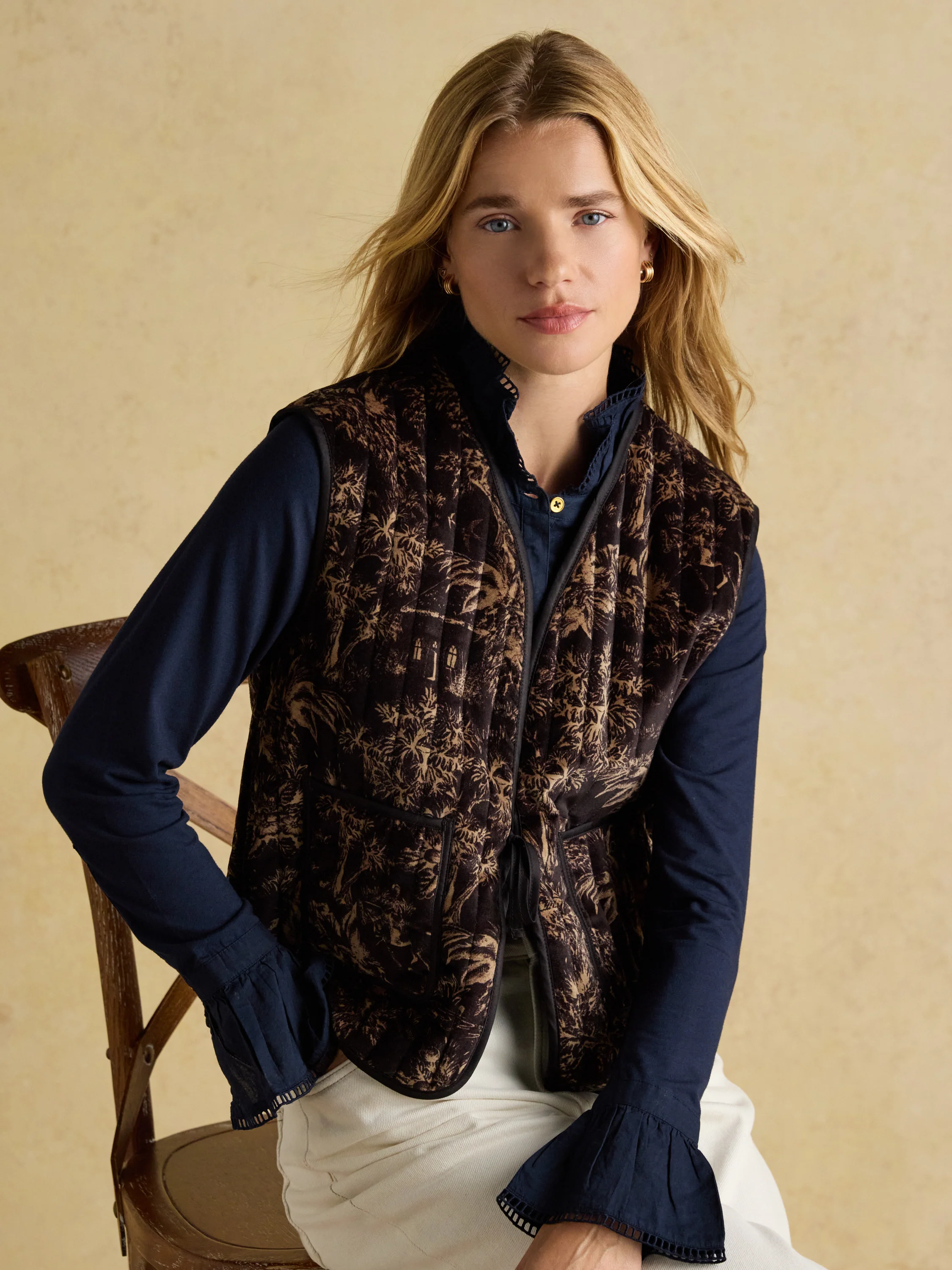 Kate Long Sleeve Frilled Neck Top - Image 14