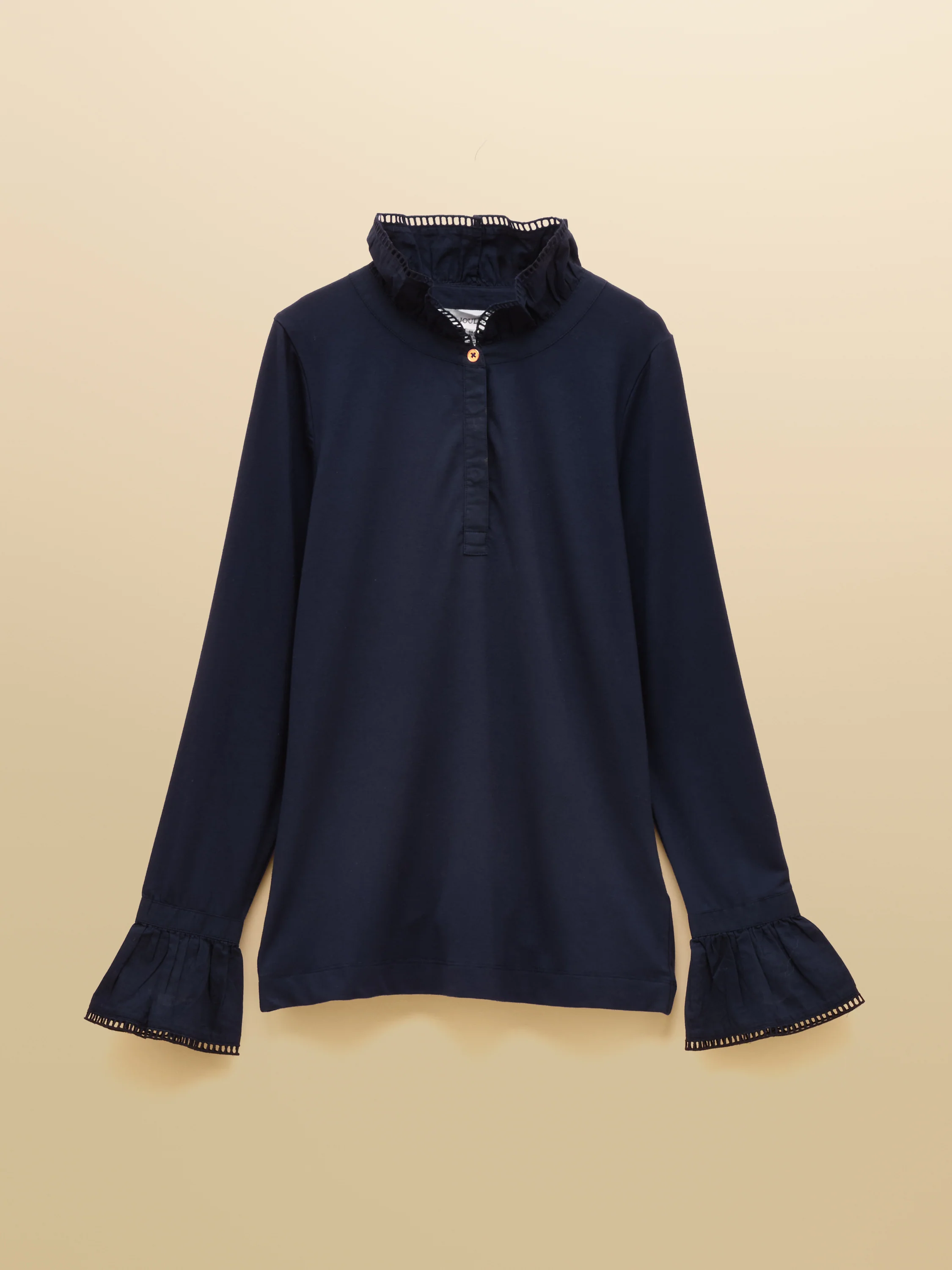Kate Long Sleeve Frilled Neck Top - Image 9