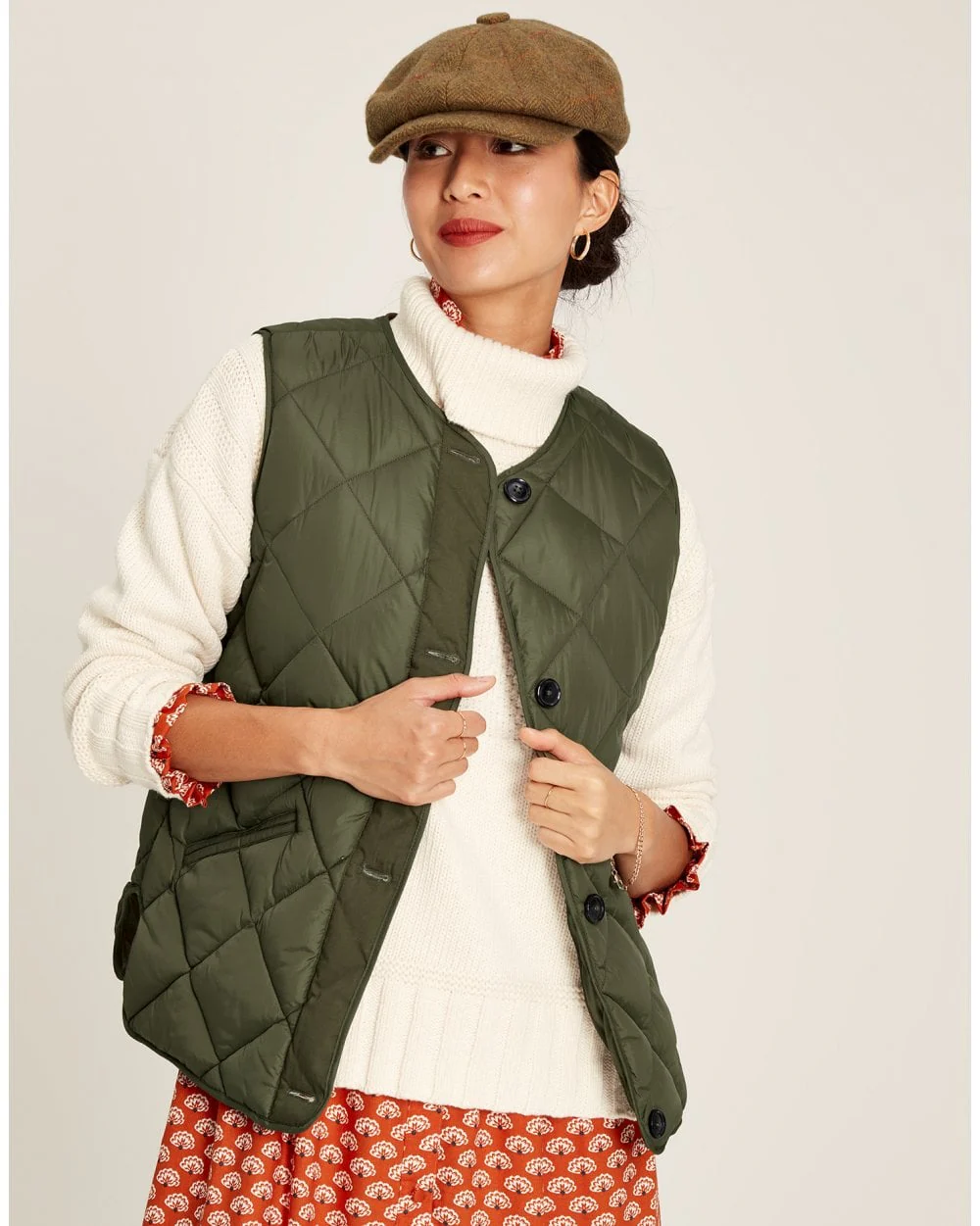 Radley Diamond Quilt Gilet With Buttons - Image 2