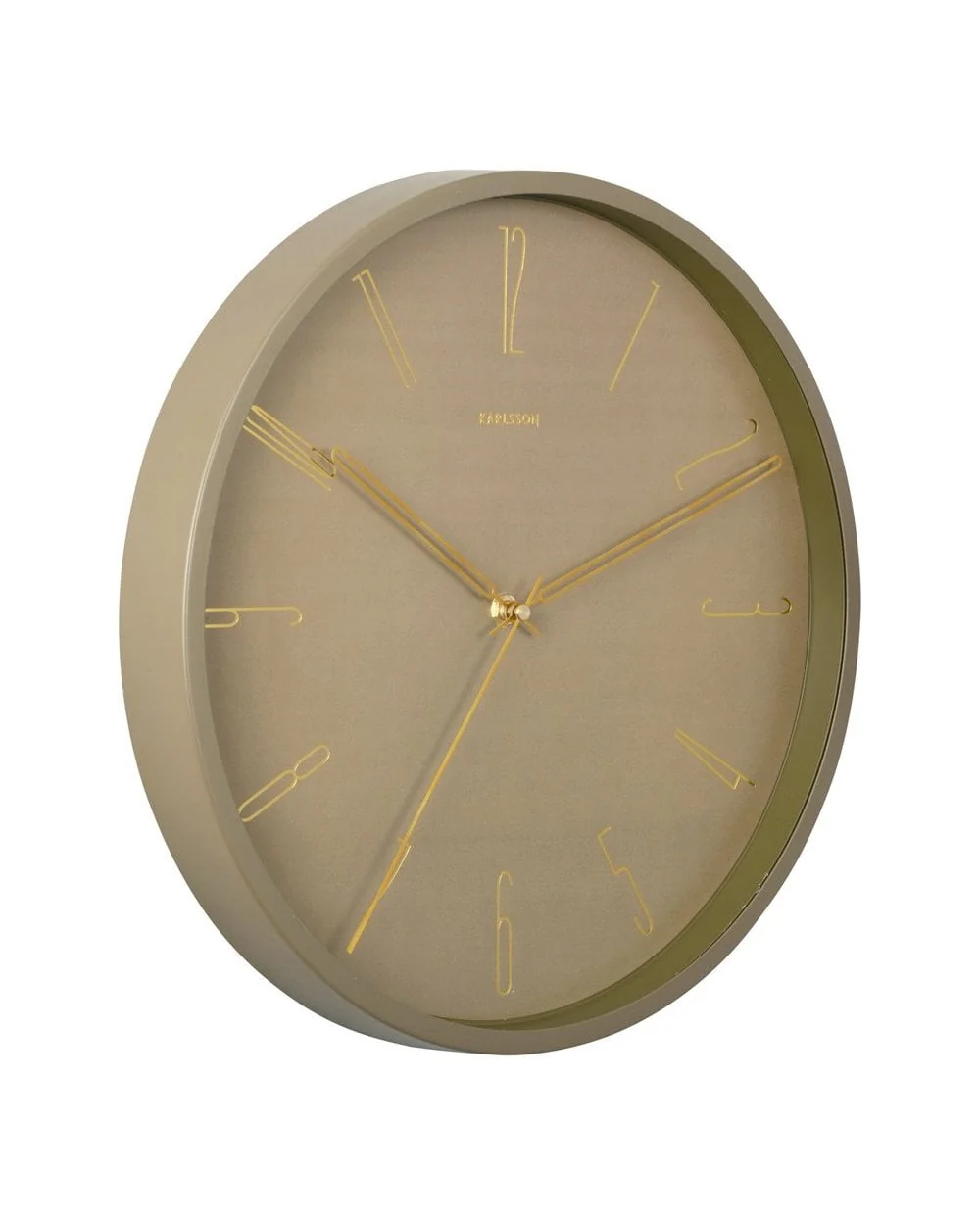 Wall Clock Belle Numbers Metal Moss Green