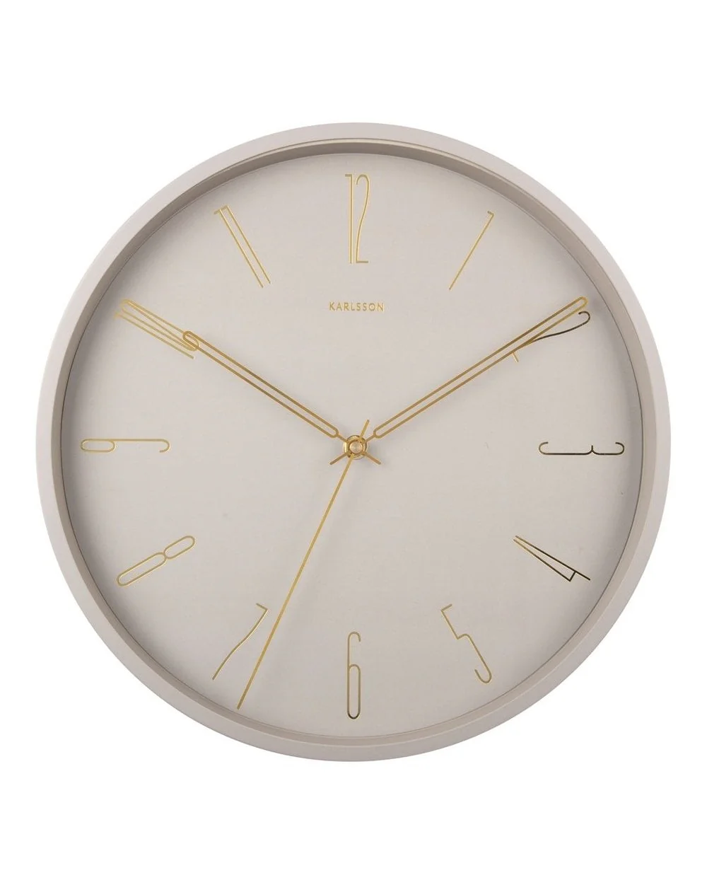 Wall Clock Belle Numbers Metal Warm Grey