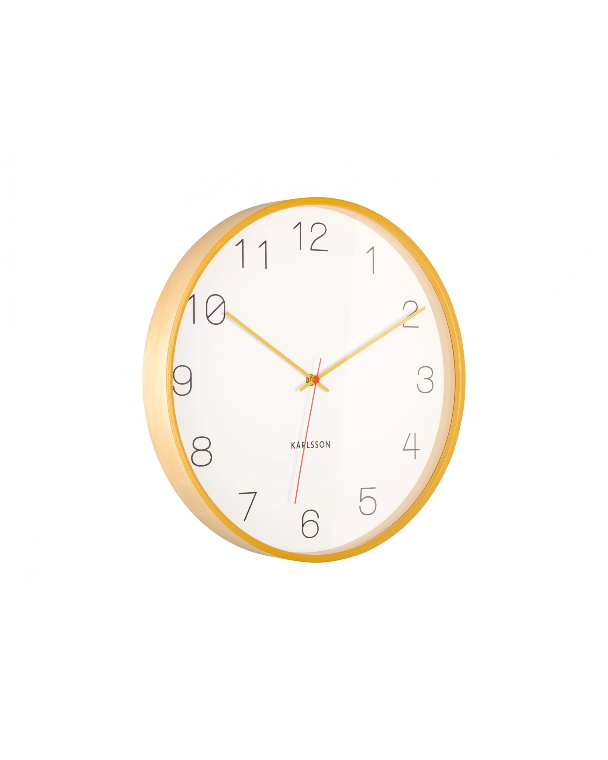 Wall Clock Joy Wood With Ochre Yellow Accent - Image 3