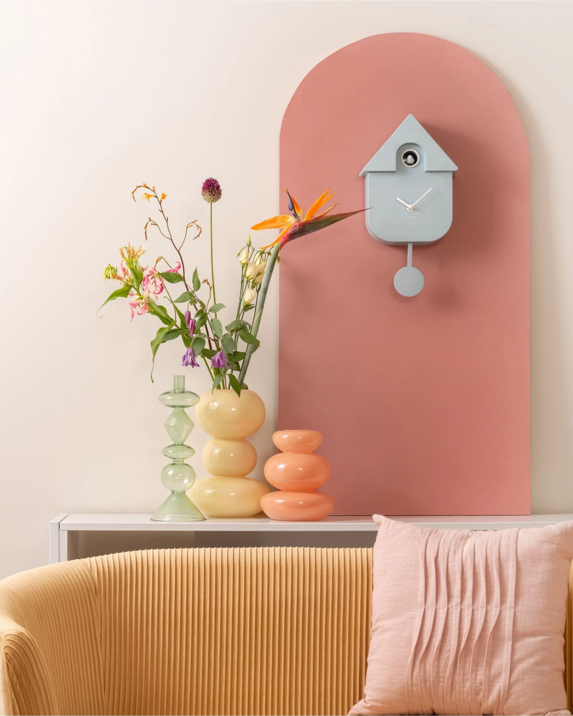 Wall Clock Modern Cuckoo Soft Blue - Image 7