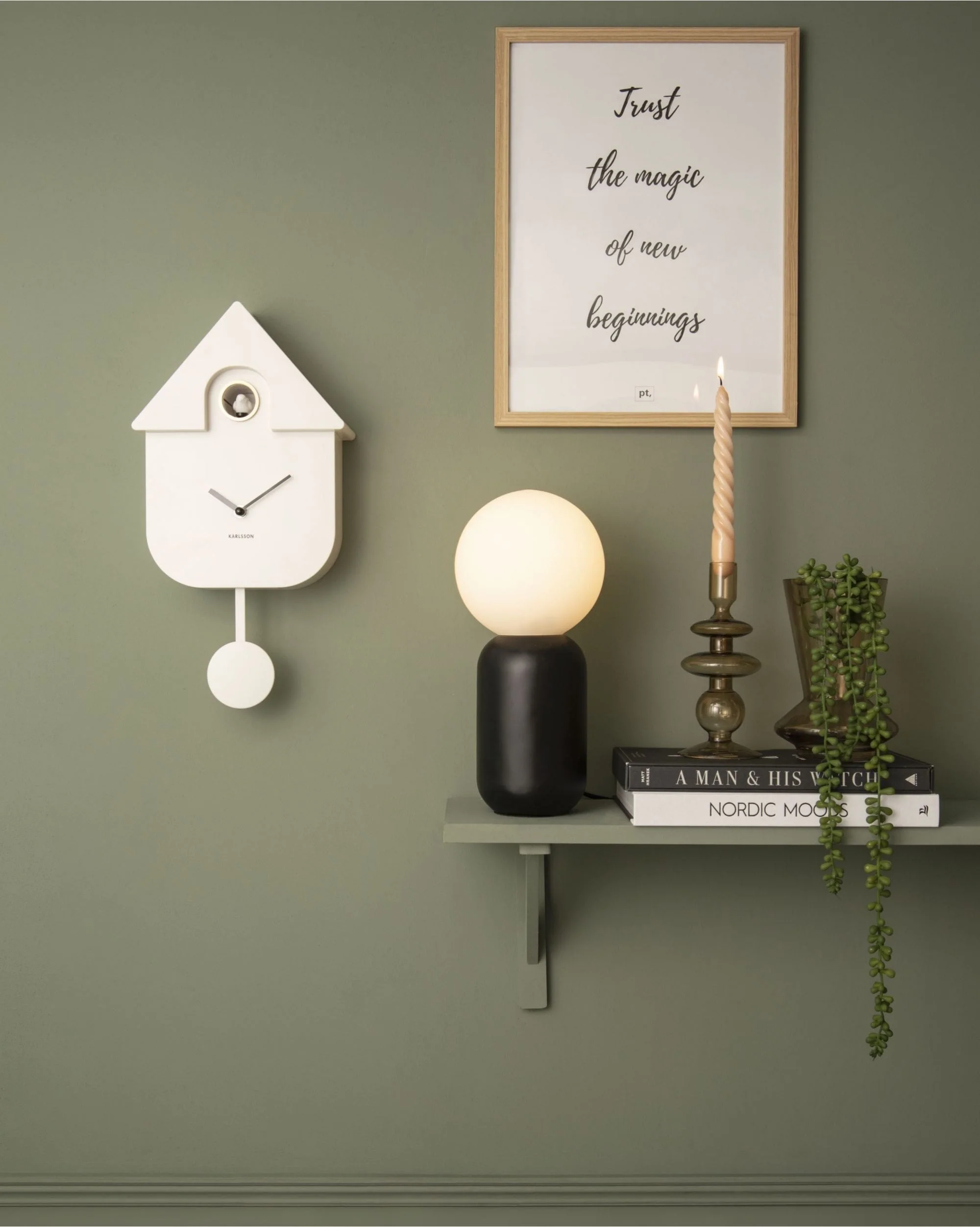 Wall Clock Modern Cuckoo White - Image 2