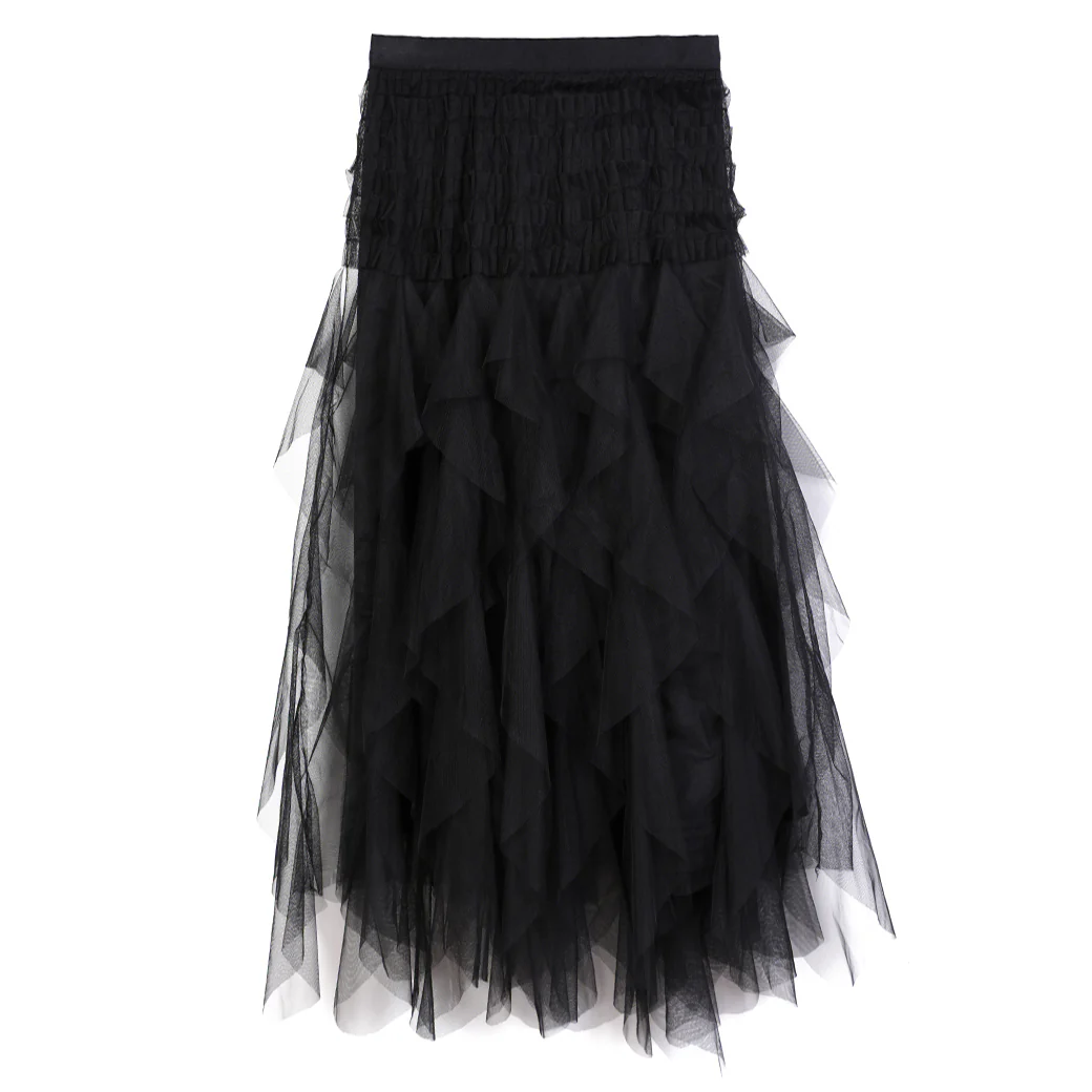 Ruffle Skirt in Black - Medium - Image 2