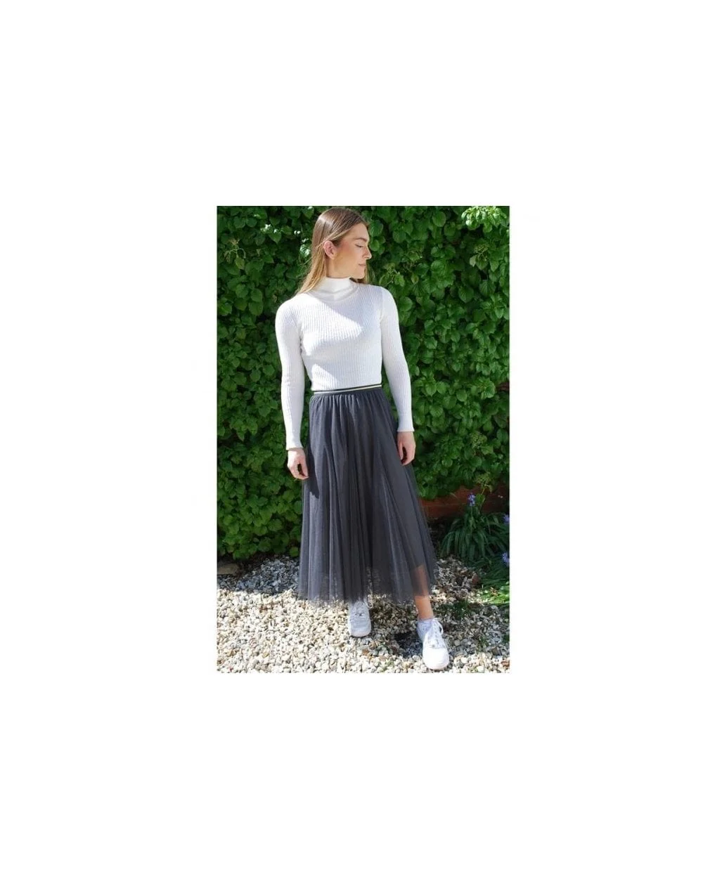 Tulle Layer Skirt Charcoal Grey - Large - Image 2