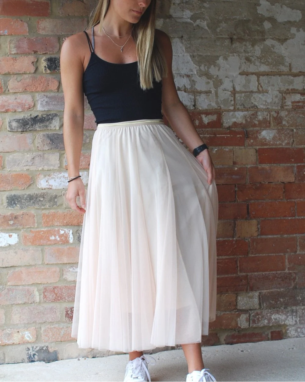 Tulle Layer Skirt Cream - Medium - Image 2