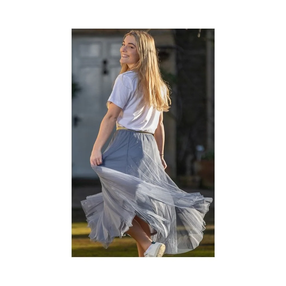 Tulle Layer Skirt Denim Blue - Small - Image 2