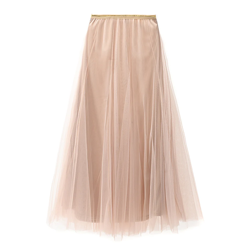 Tulle Layer Skirt in Latte - Large