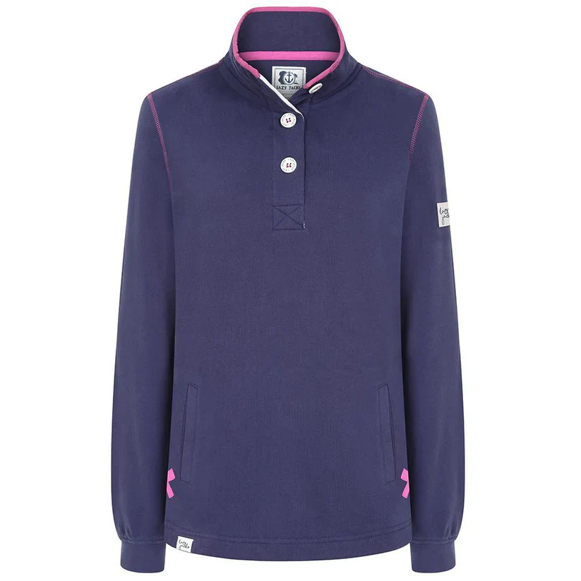 Button Neck Plain Sweatshirt - Image 2