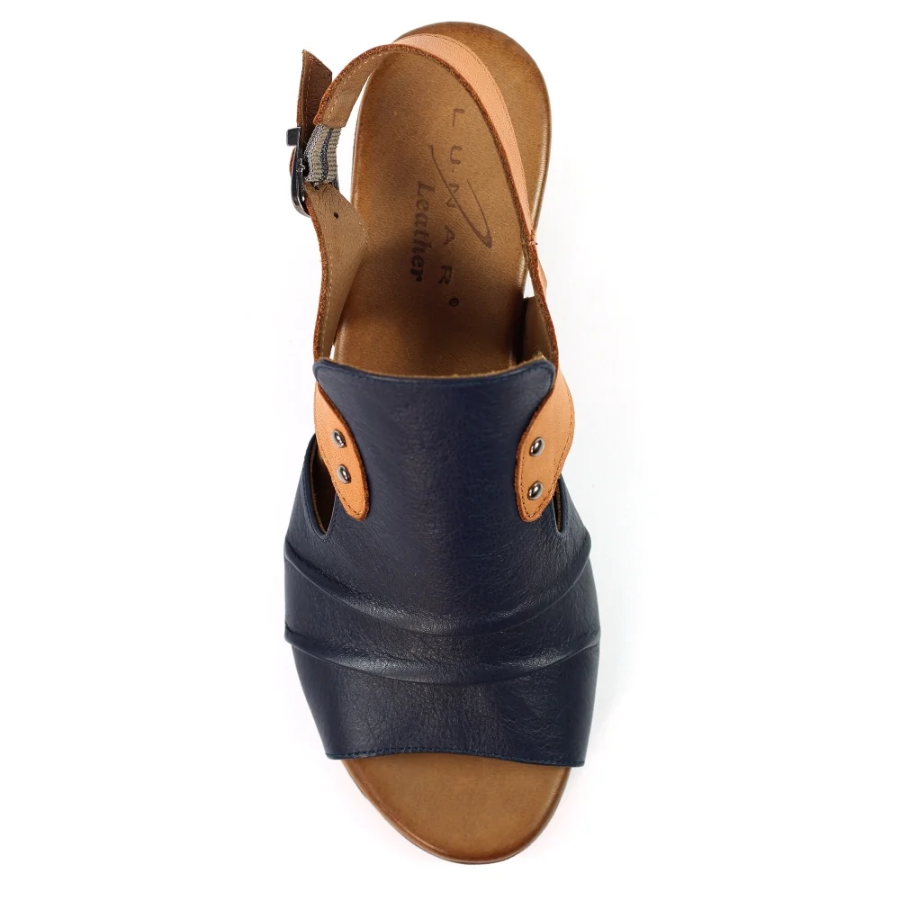 Lunar Jaden Navy Leather Sandal - Image 7