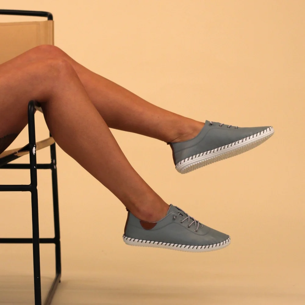 St Ives Mid Blue Plimsoll - Image 9