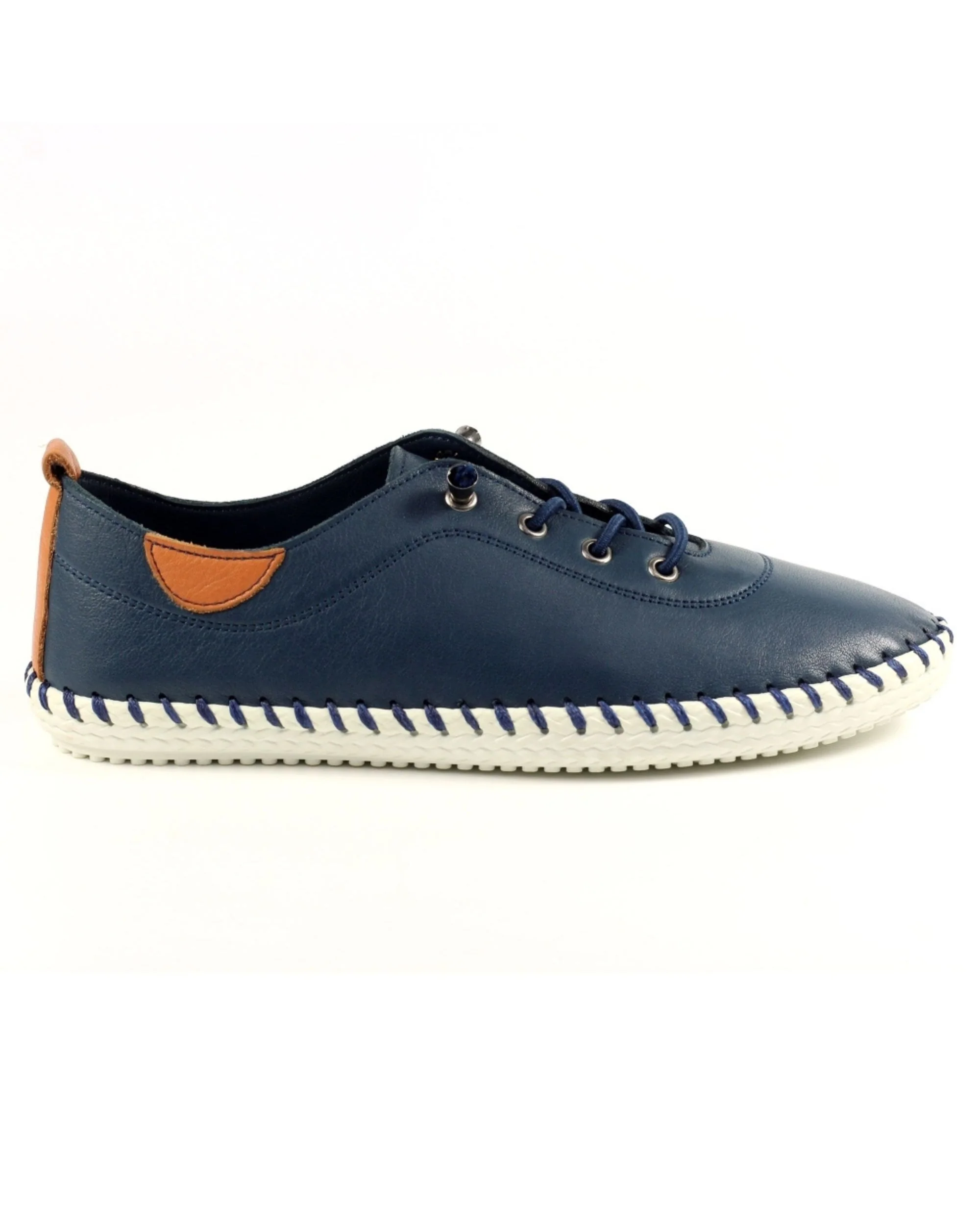 St Ives Leather Plimsoll
