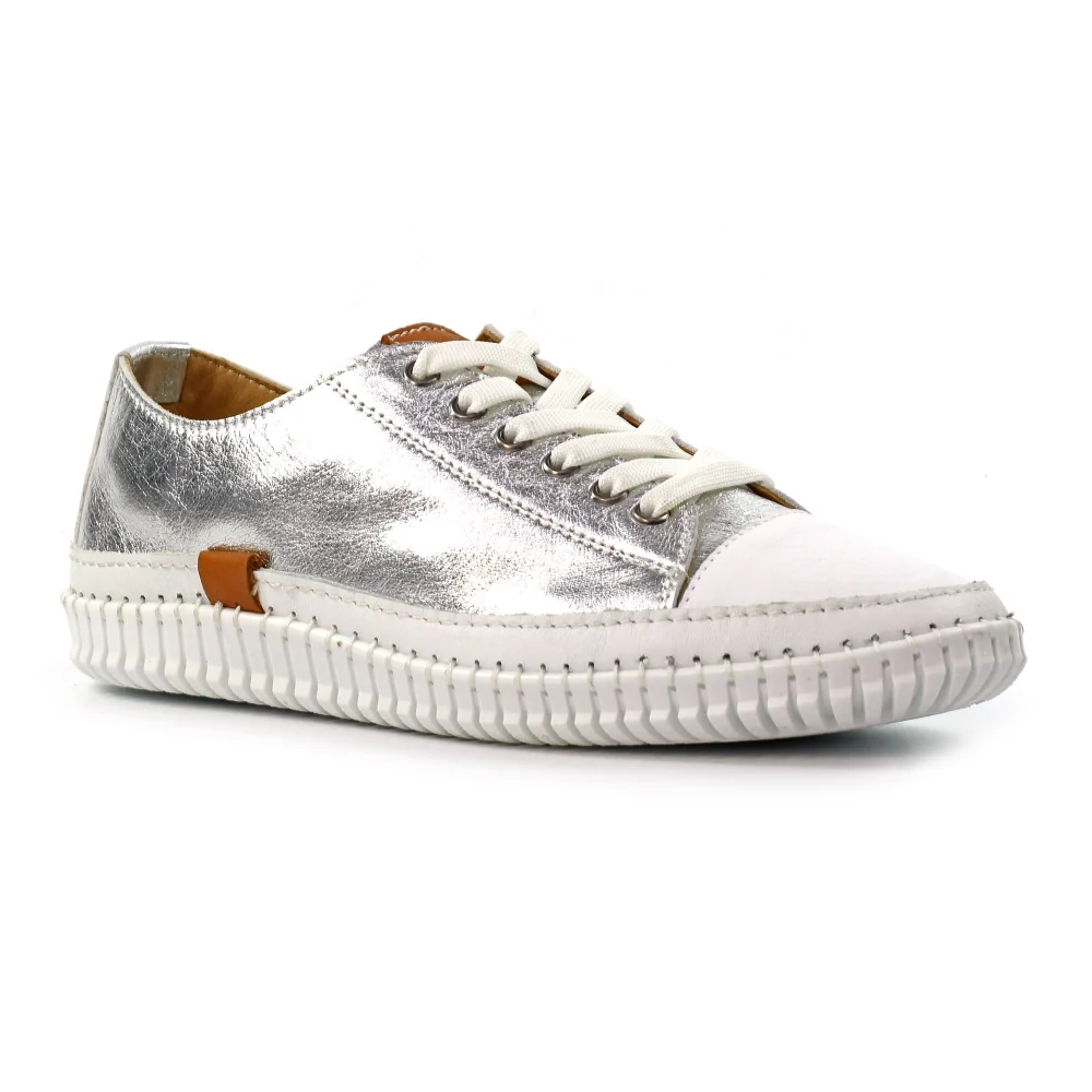 Lunar Starlet II Silver Leather Plimsoll