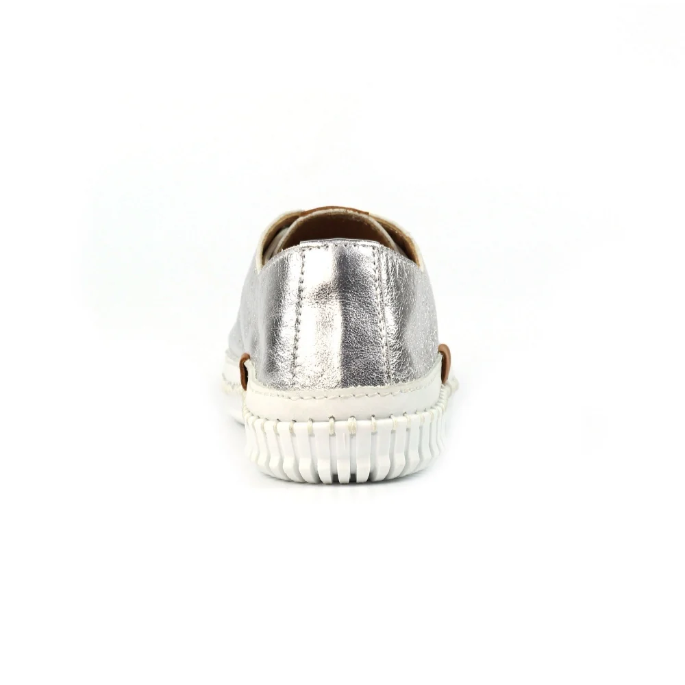 Lunar Starlet II Silver Leather Plimsoll - Image 6
