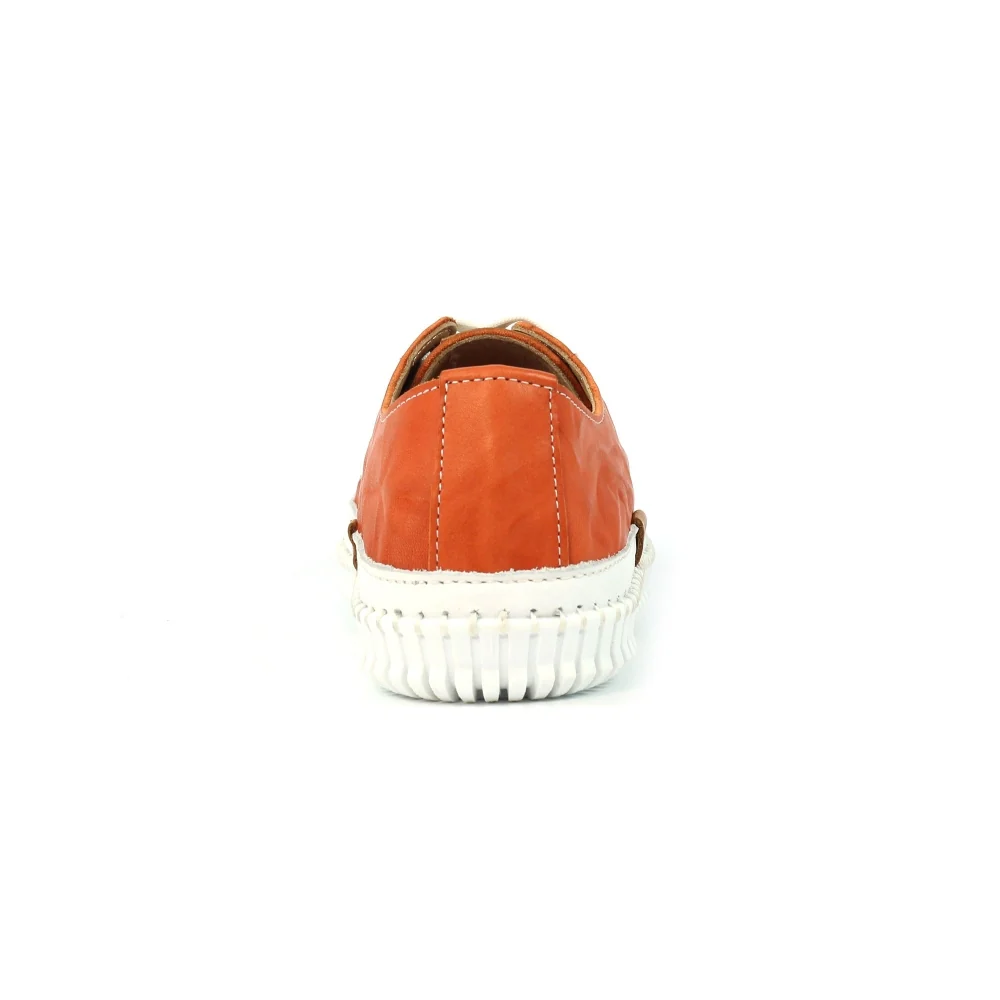 Lunar Truffle II Orange Leather Plimsoll - Image 6