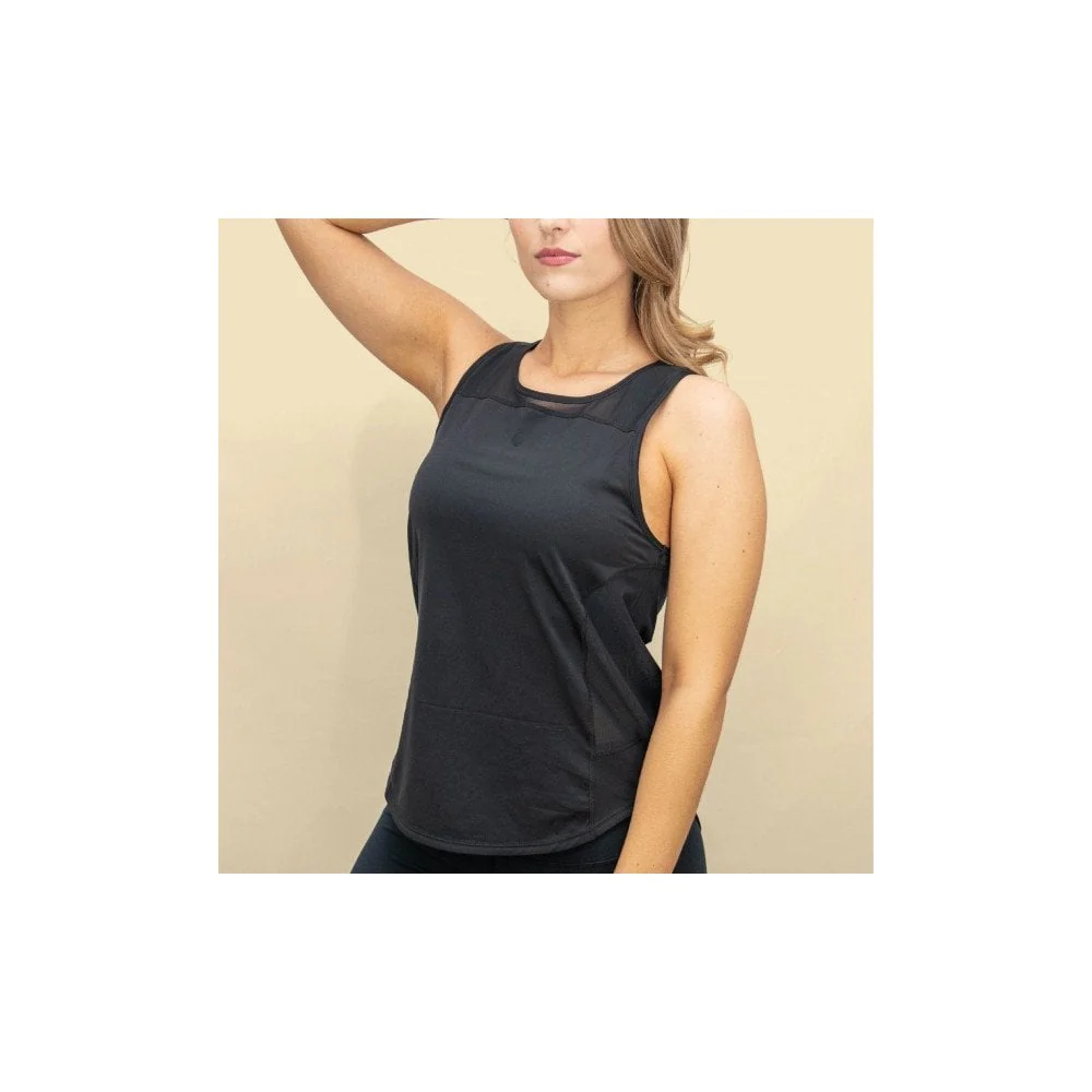 Black Yoga Racer Tank Top - Medium - Image 3