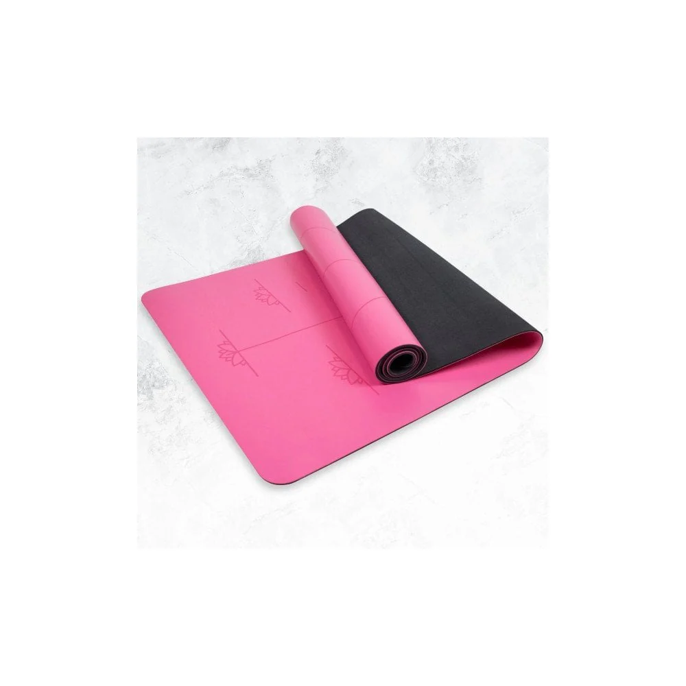 Pink Extra Large Alignment Yoga Mat - Image 2