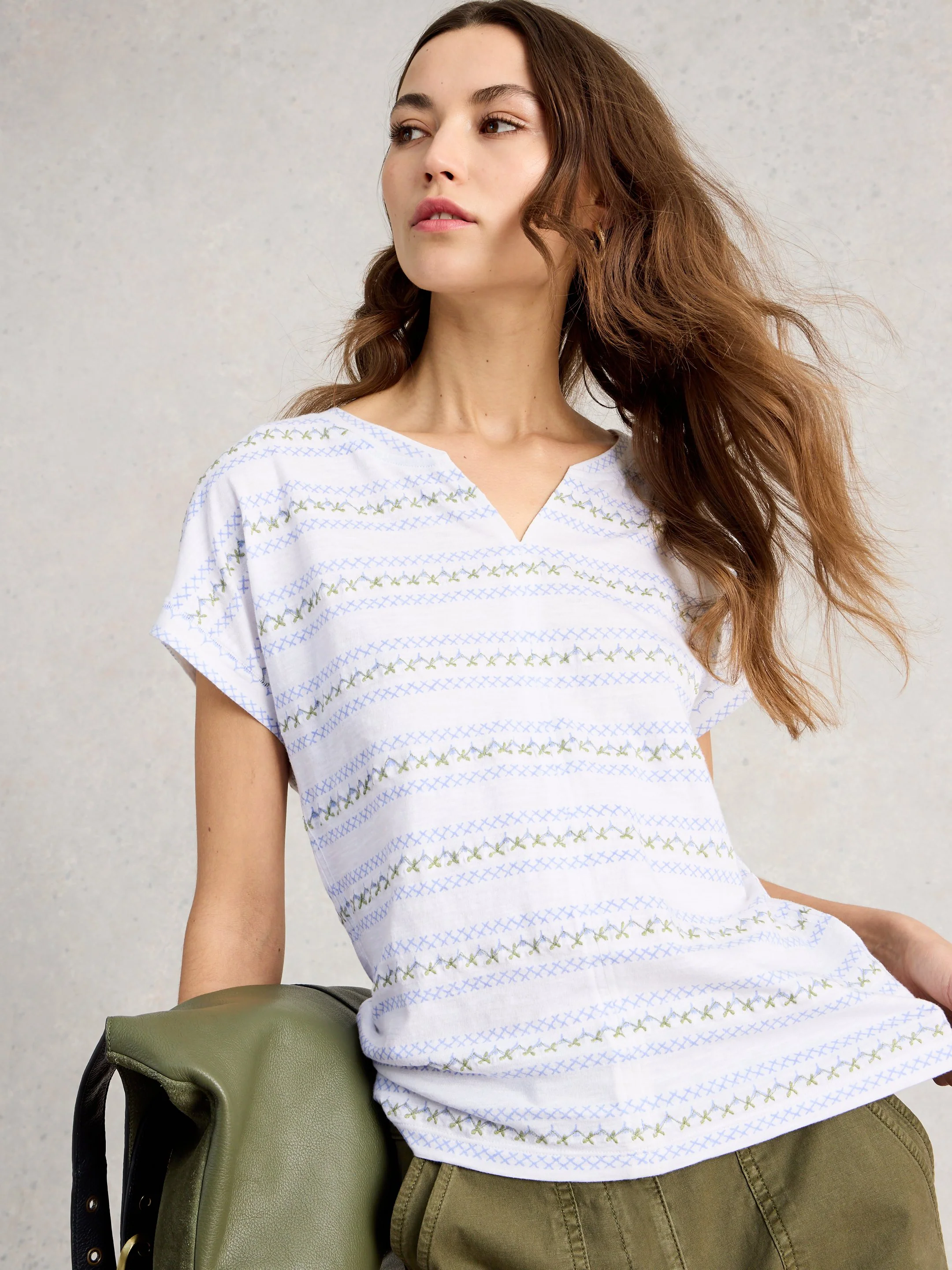 Nelly Embroidered Tee - Image 7