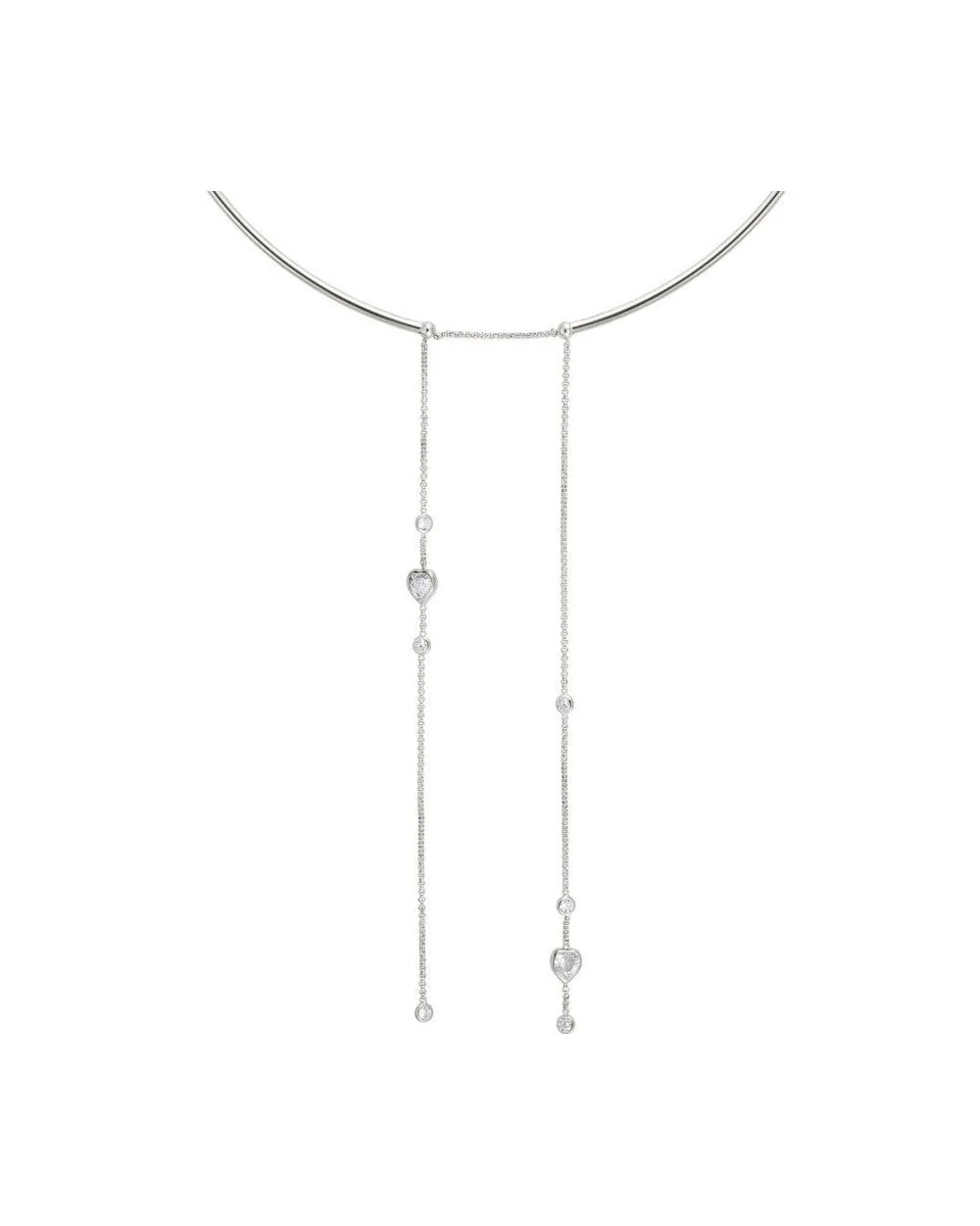 Bella Silver and CZ Heart Necklace