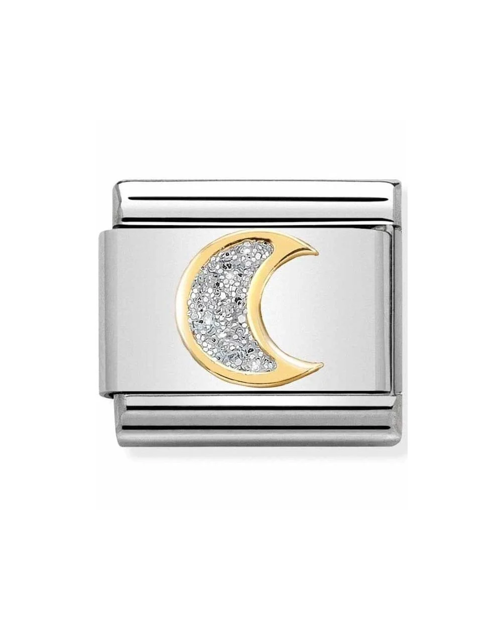 Classic Gold Glitter Symbols Moon Charm
