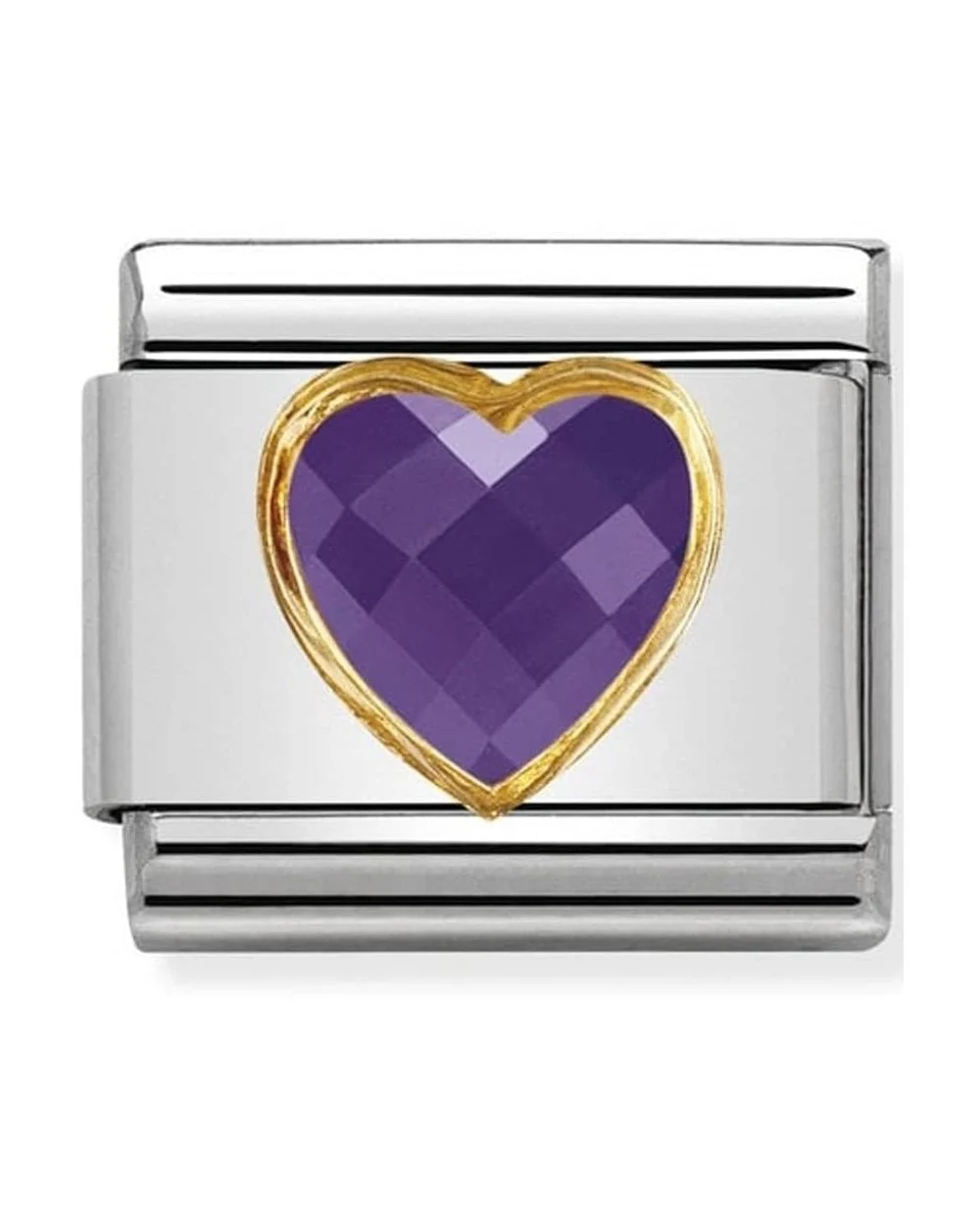 Classic Gold Purple Heart Charm
