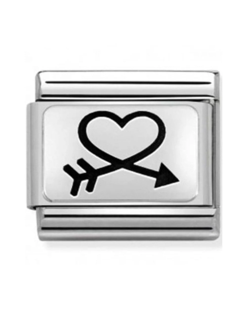Classic Silvershine Closed Heart and Arrow Charm