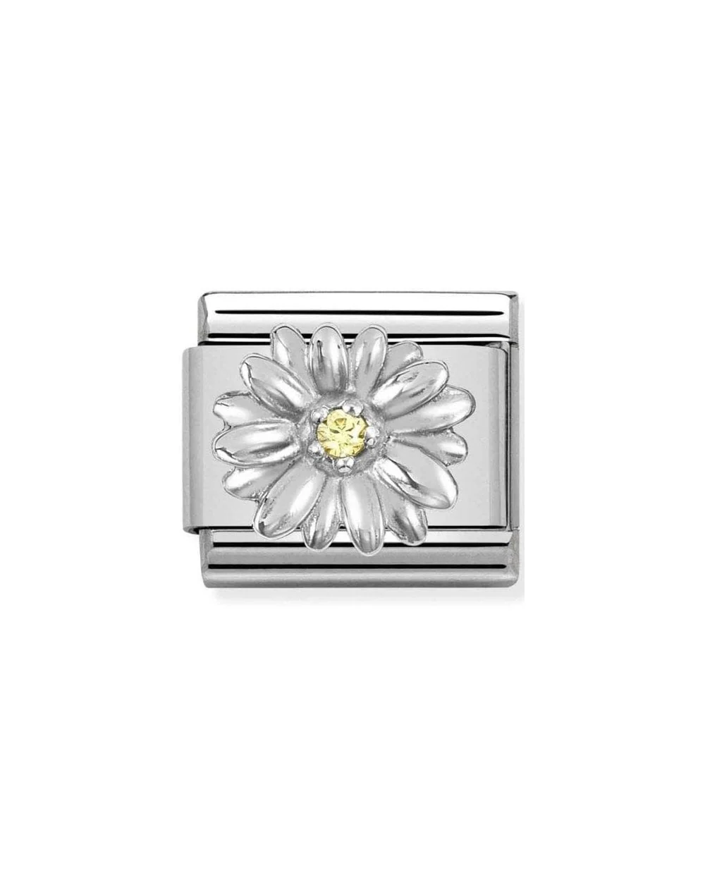 Composable Cl Symbols Stainless Steel Silver 925 And Cubic Zirconia Daisy