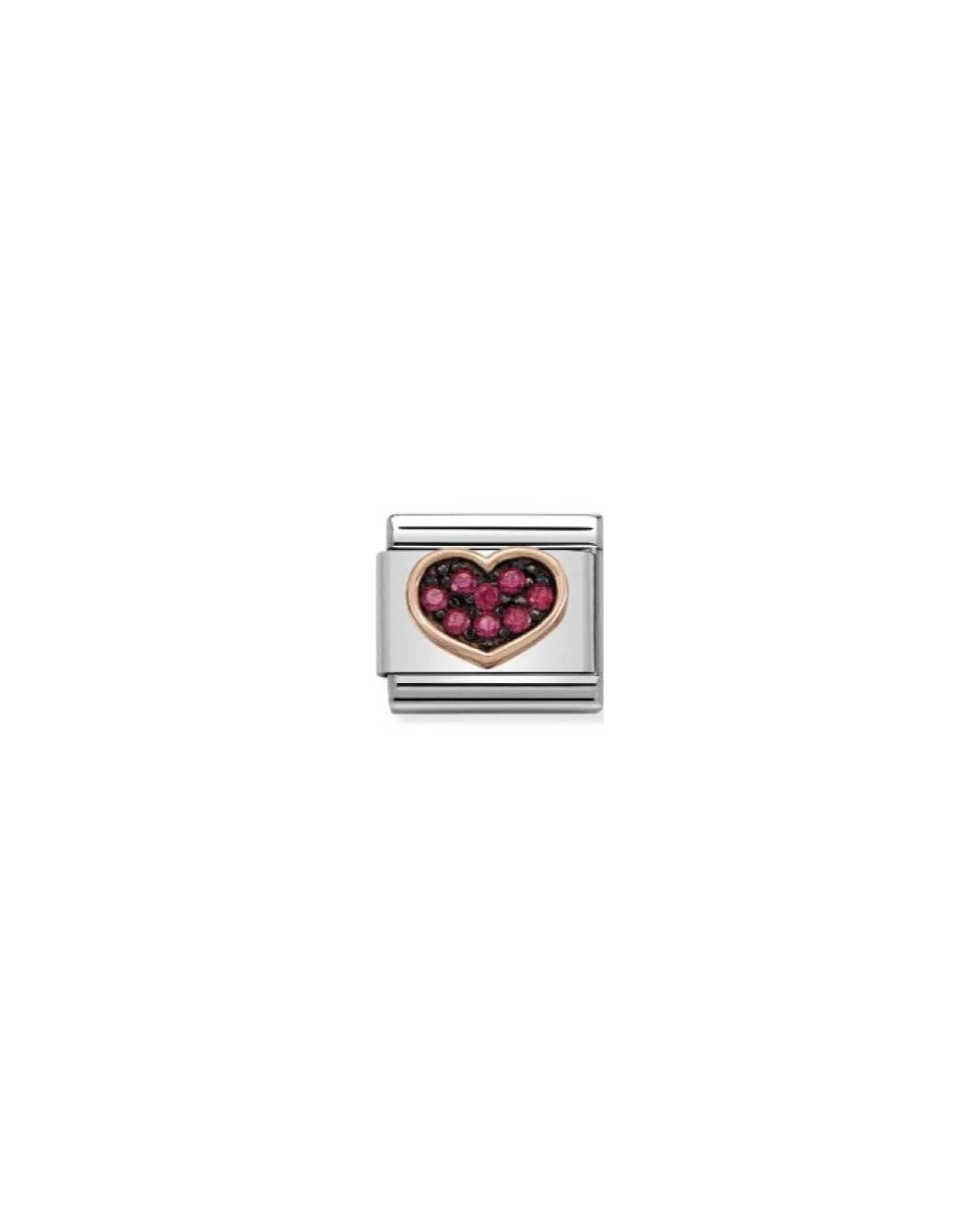 Composable Classic Symbols 2 Finishes Steel, Zircon And Gold 375 (01_Heart Red Black Rhodium)