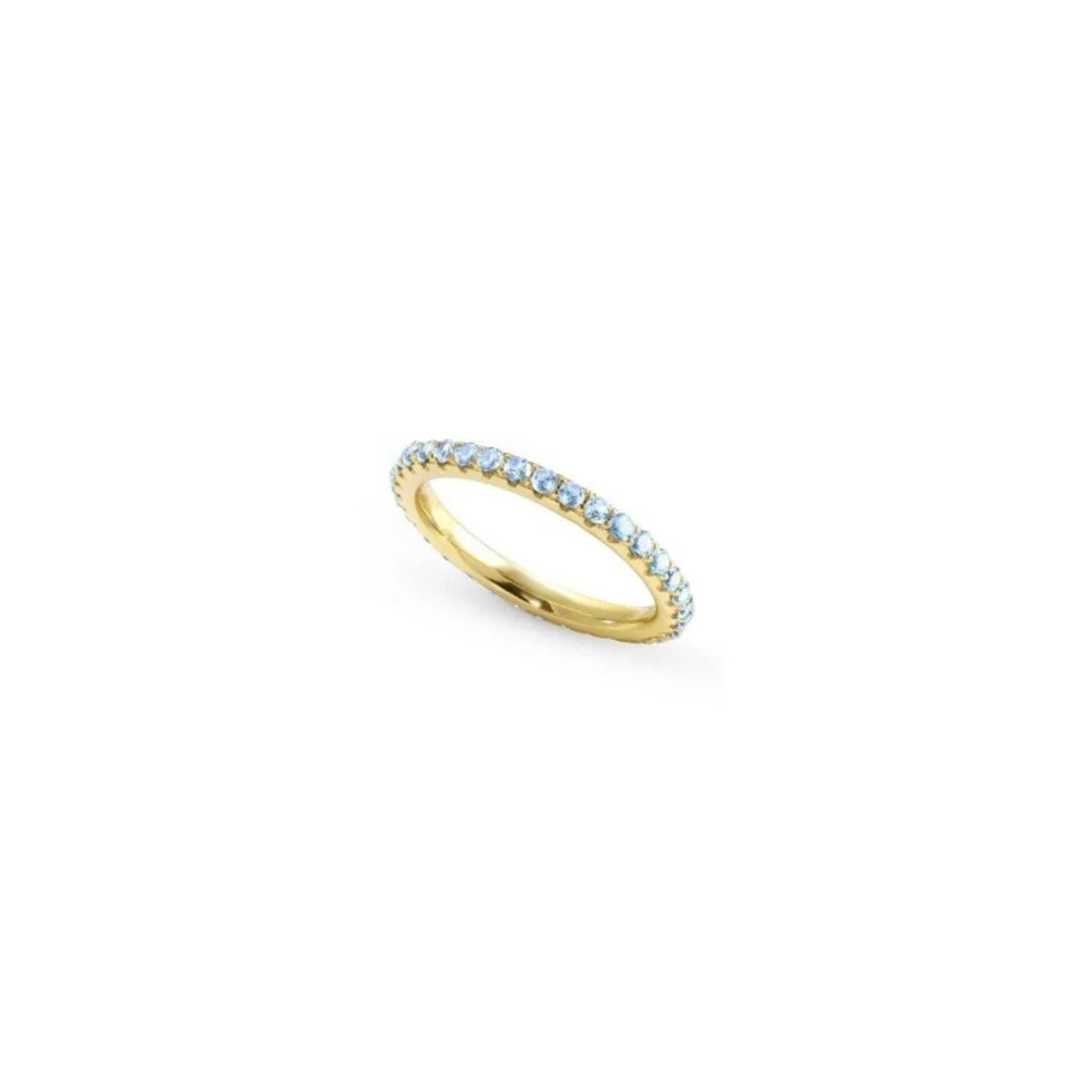 Lovelight Ring In Silver And Cubic Zirconia Light Blue Fin. Yellow Gold Size 15