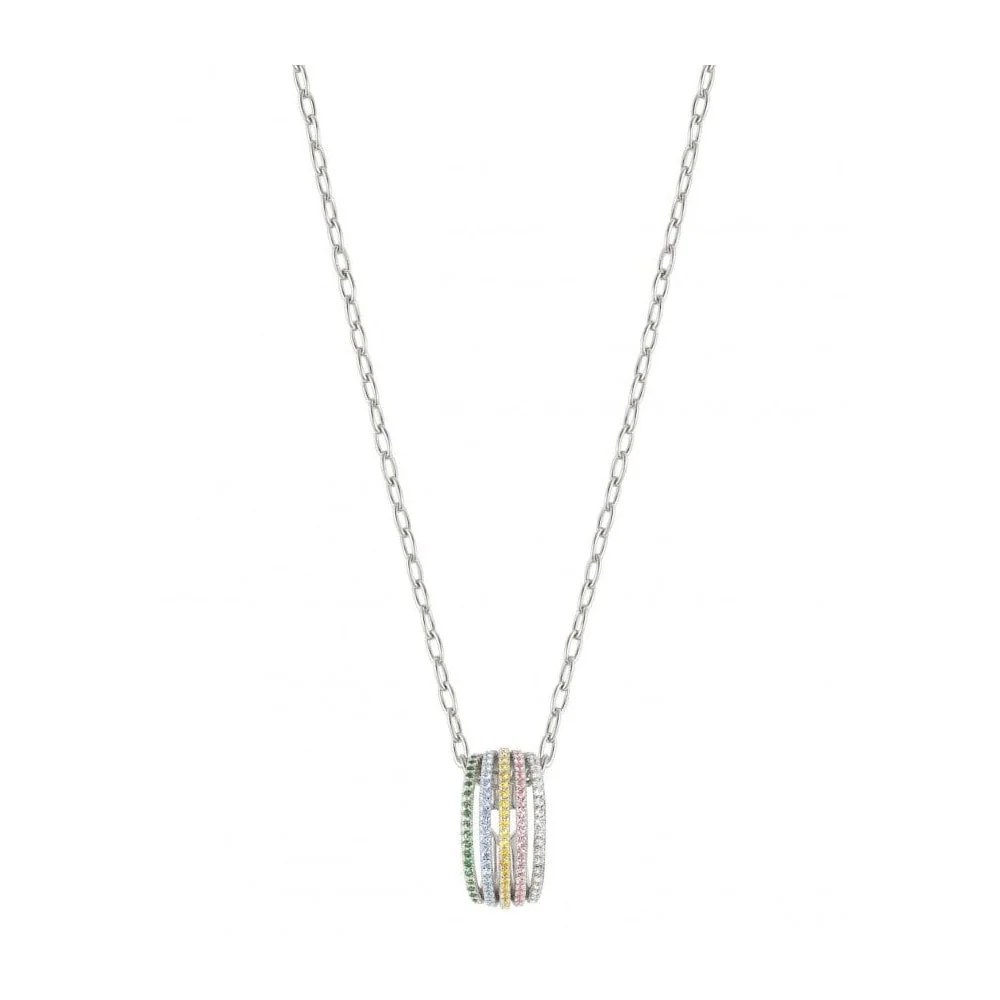 Lovelight Sterling Silver Necklace With Rainbow Cubic Zirconia
