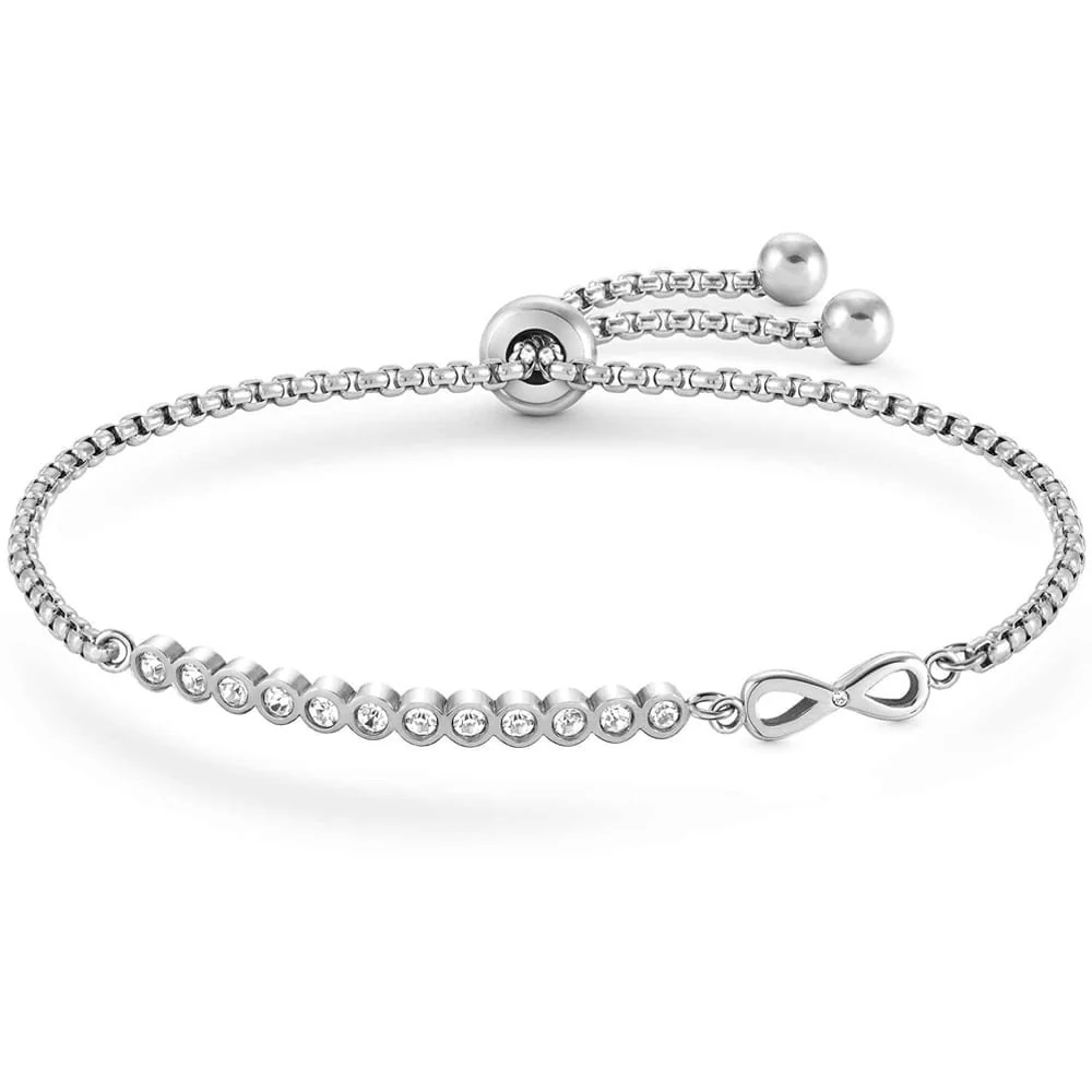 Milleluci Cubic Zirconia Infinity Toggle Bracelet
