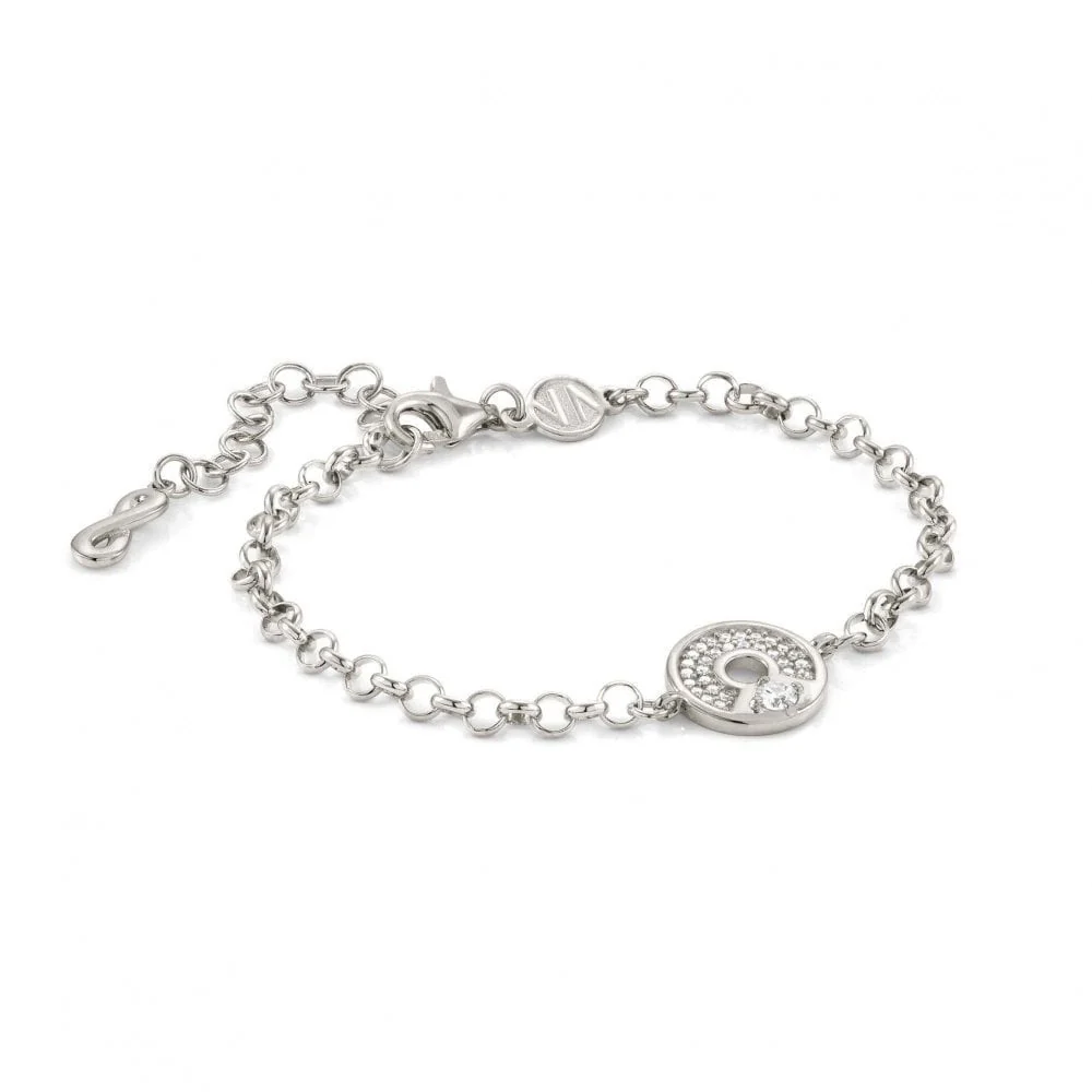 Sentimental Silver Zirconia Round Silver Bracelet