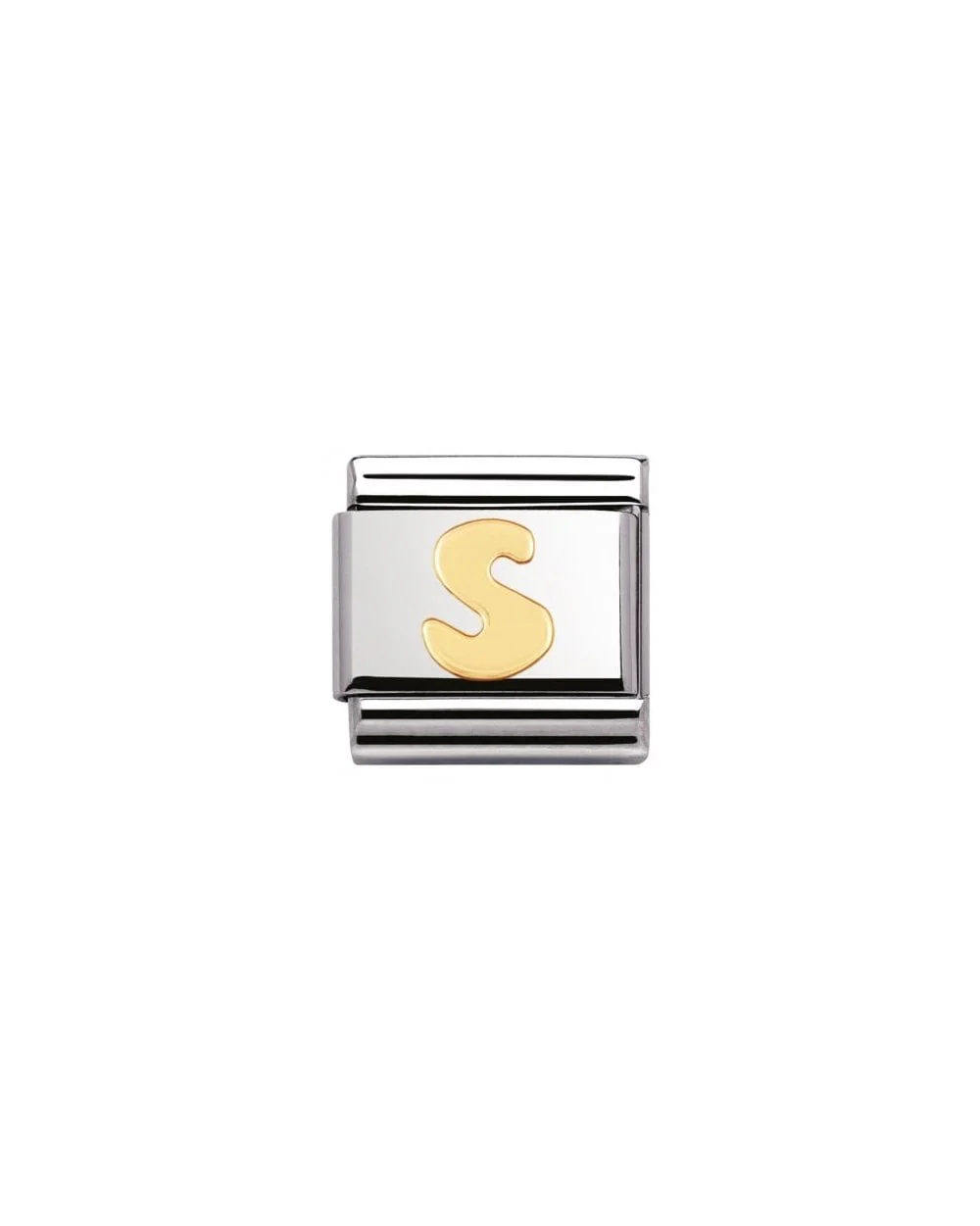 Stainless Steel And 18K Gold Composable Letters -S