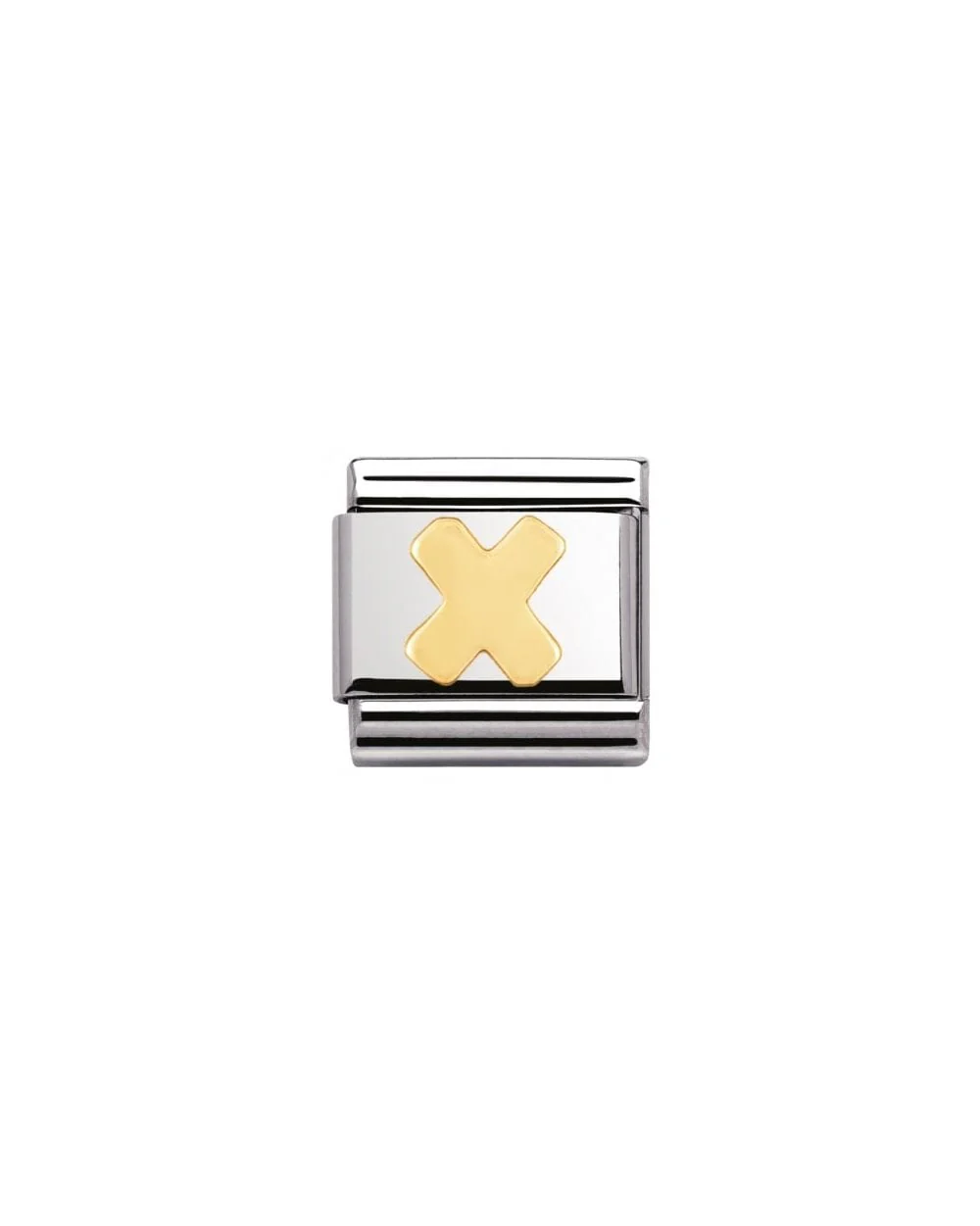 Stainless Steel And 18K Gold Composable Letters -X