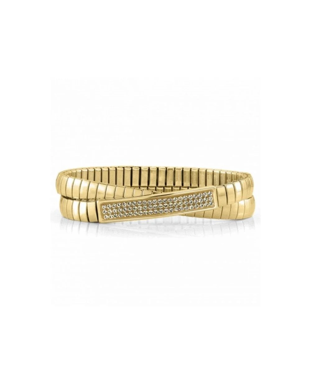 Steel Xte Bracelets And Swarovski Double Fin, Yellow Gold (024_Champagne)