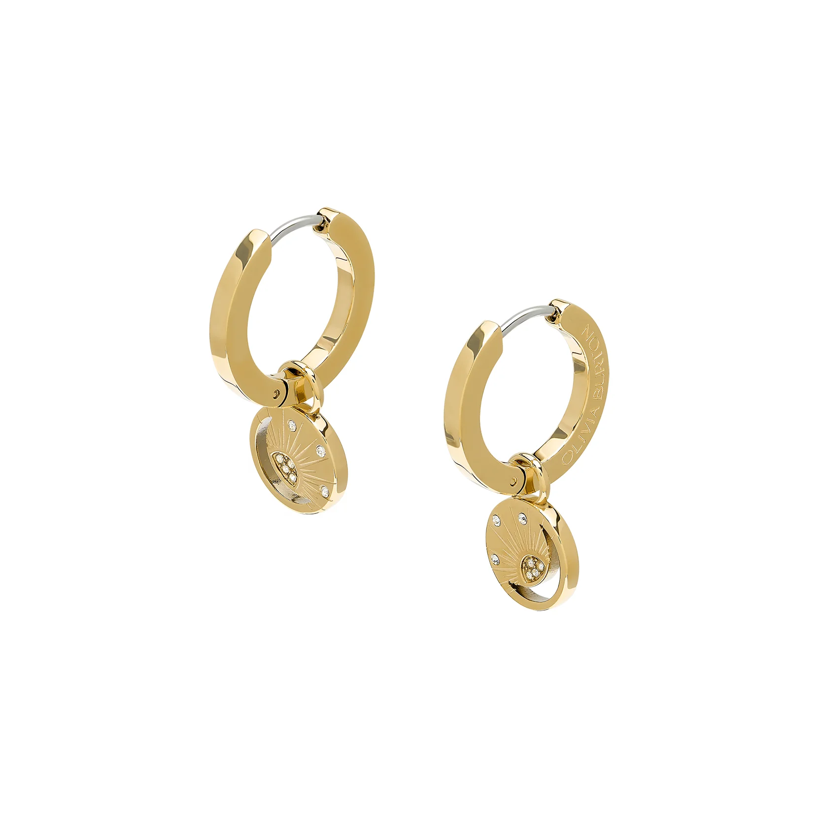 Celestial Sun Gold Plated Hoop Earrings