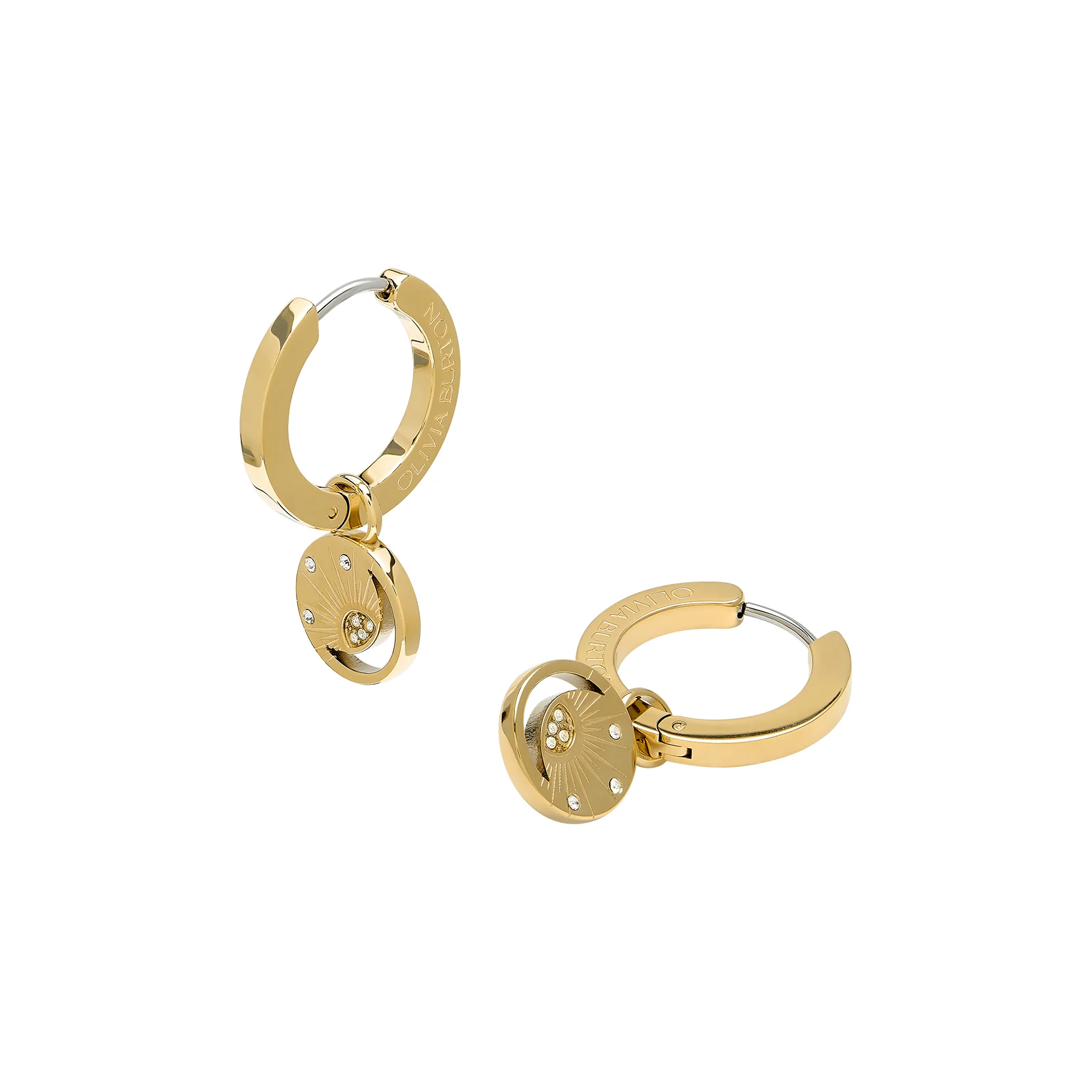Celestial Sun Gold Plated Hoop Earrings - Image 2