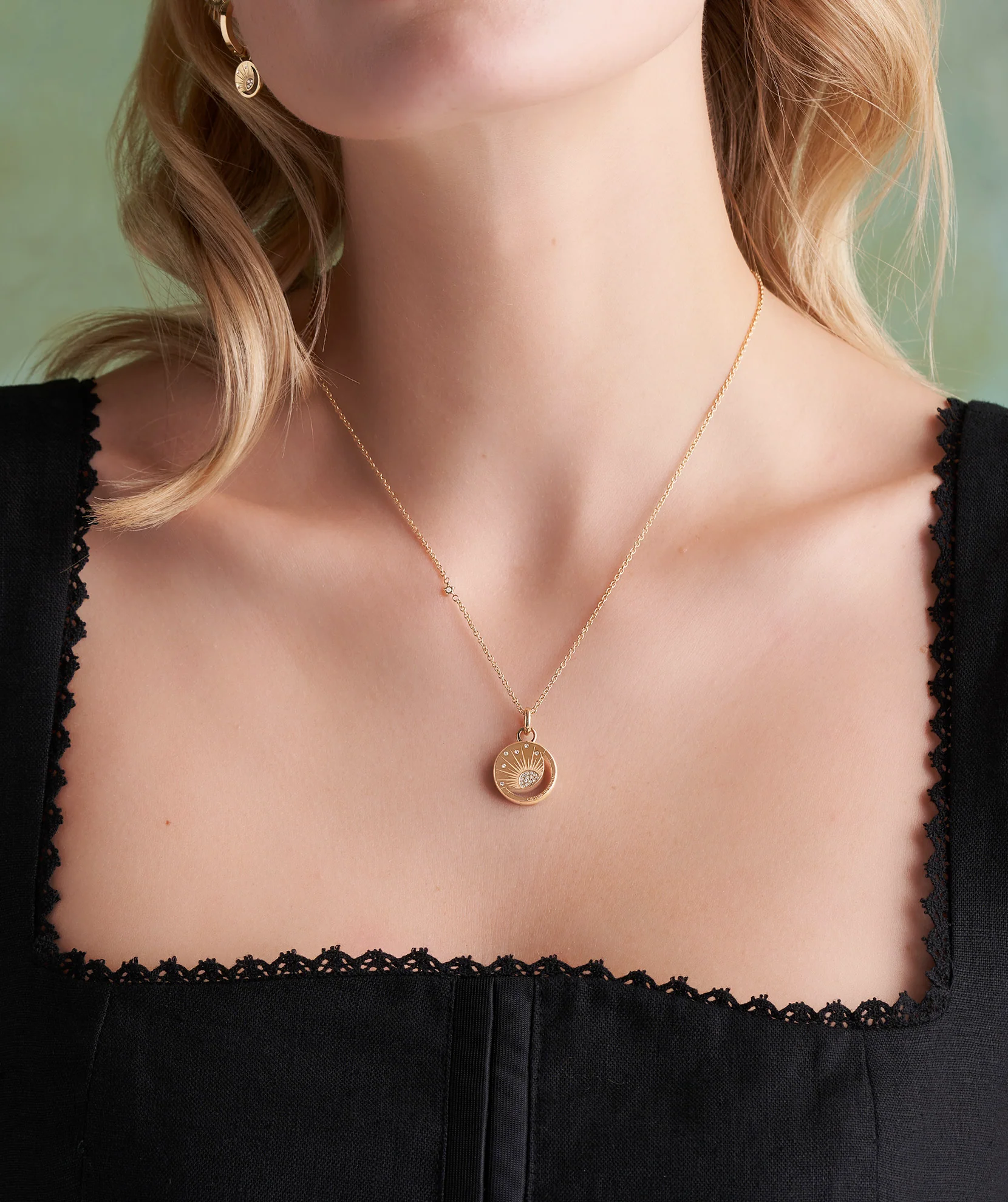 Celestial Sun Gold Plated Pendant Necklace - Image 4
