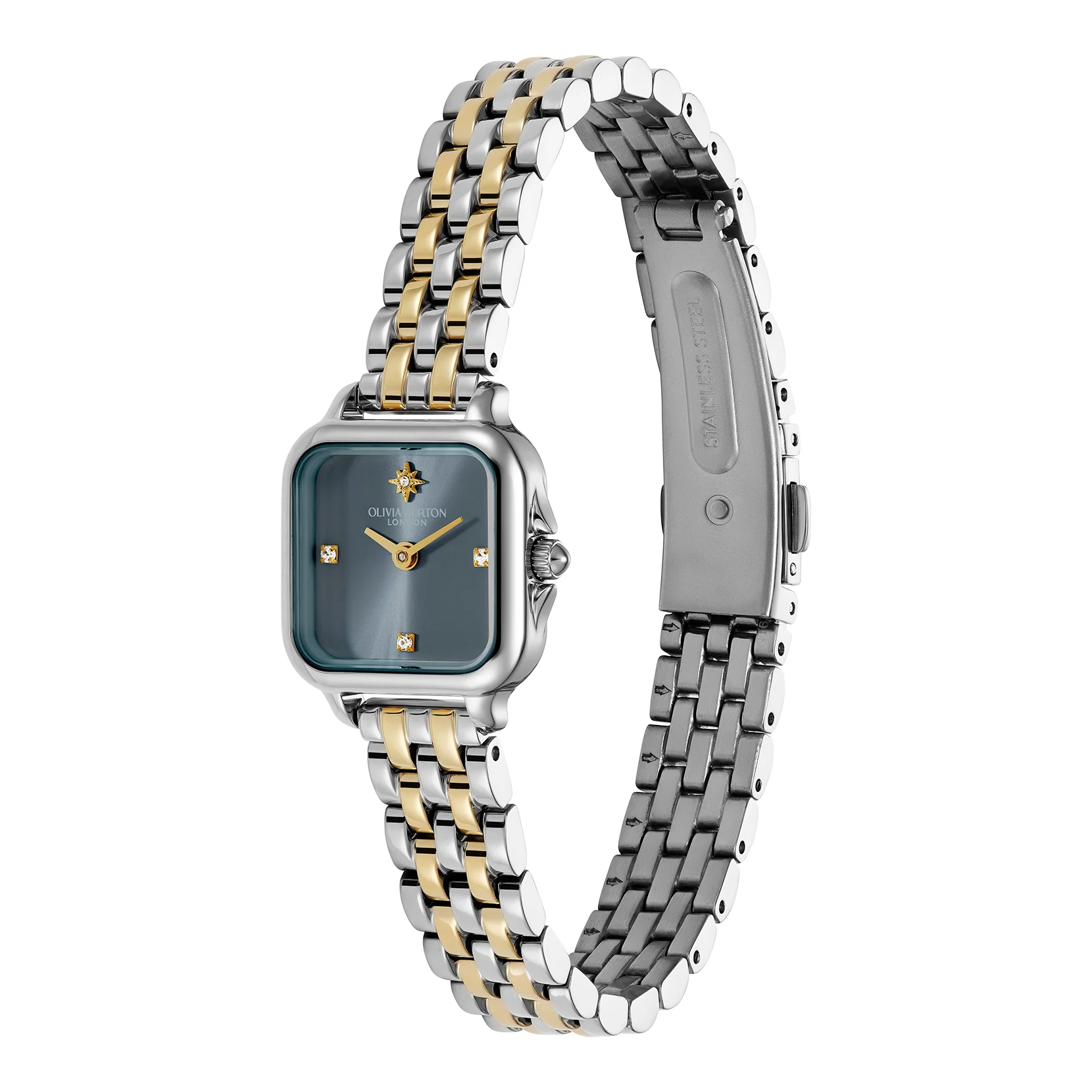 Classic 20mm Mini Grosvenor Chalk Blue & Two Tone Bracelet Watch - Image 3