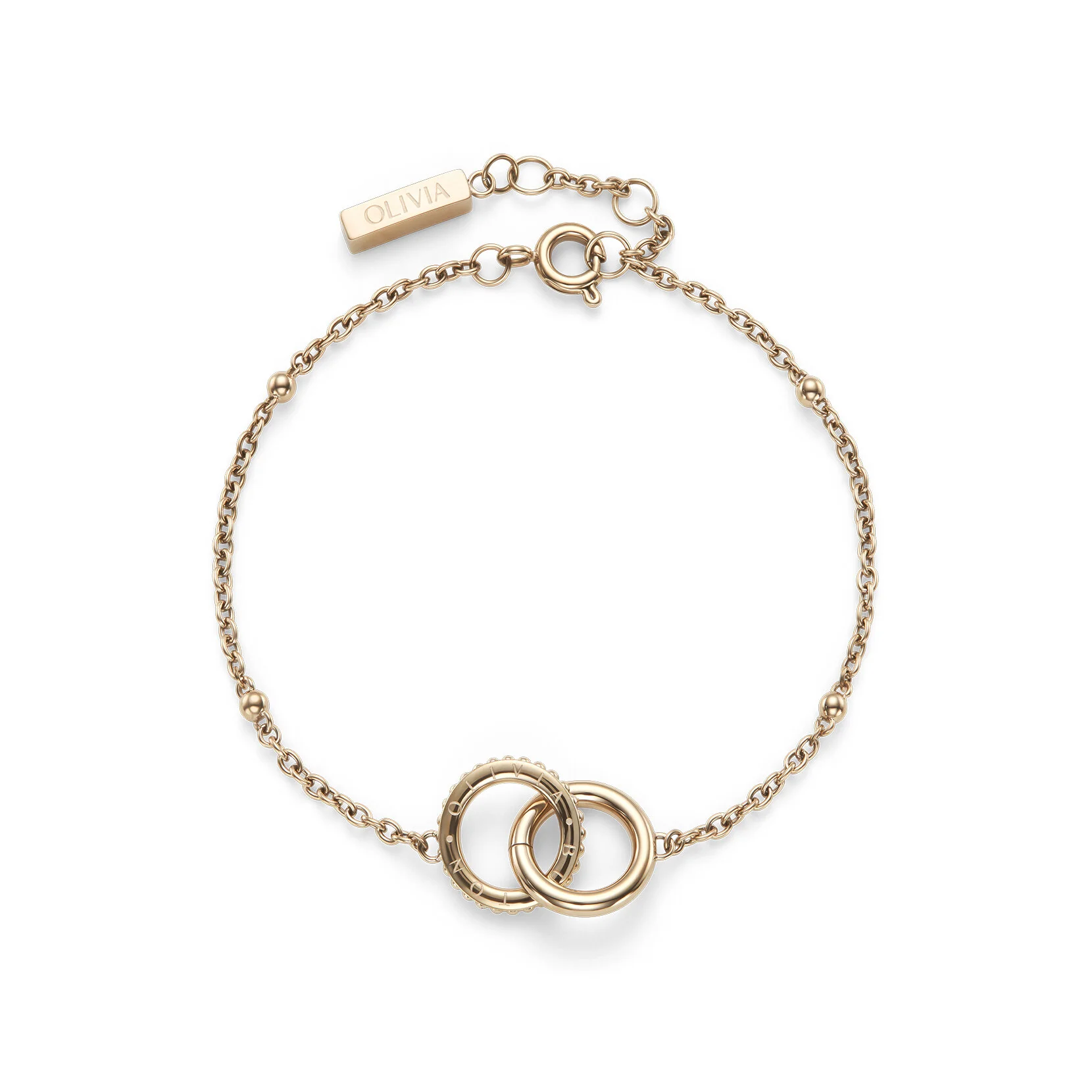 Classic Amity Interlock Rose Gold Plated Bracelet - Image 5