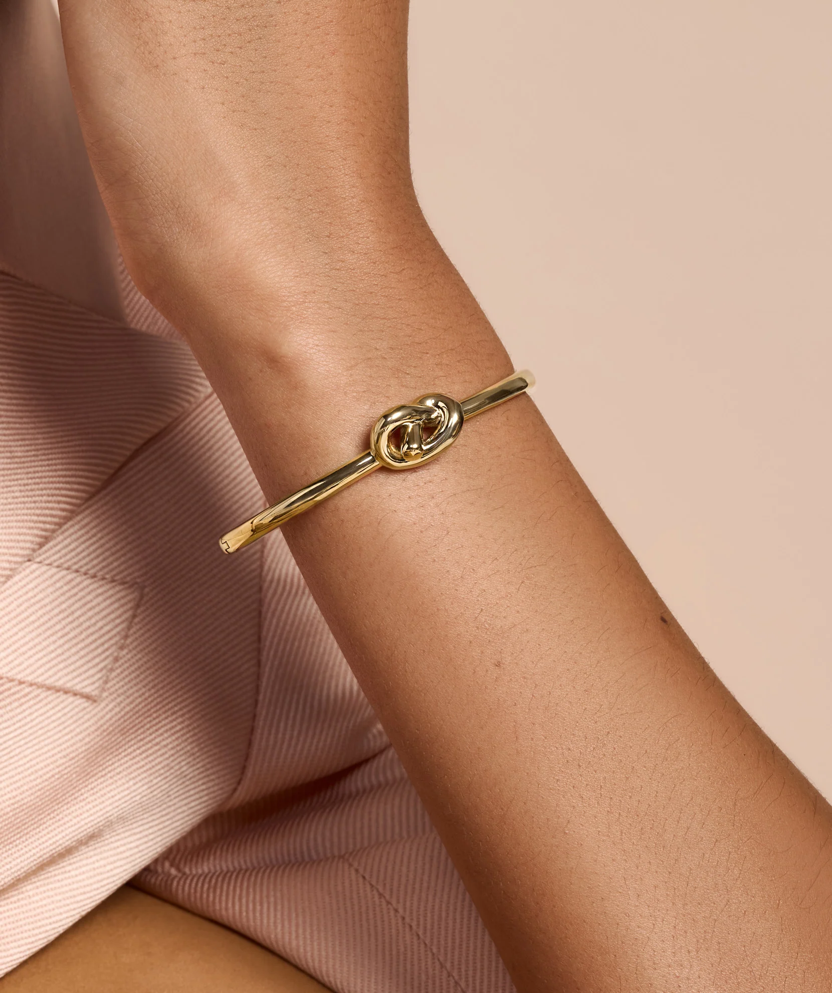 Classic Lover's Knot Gold Plated Bangle - Image 3