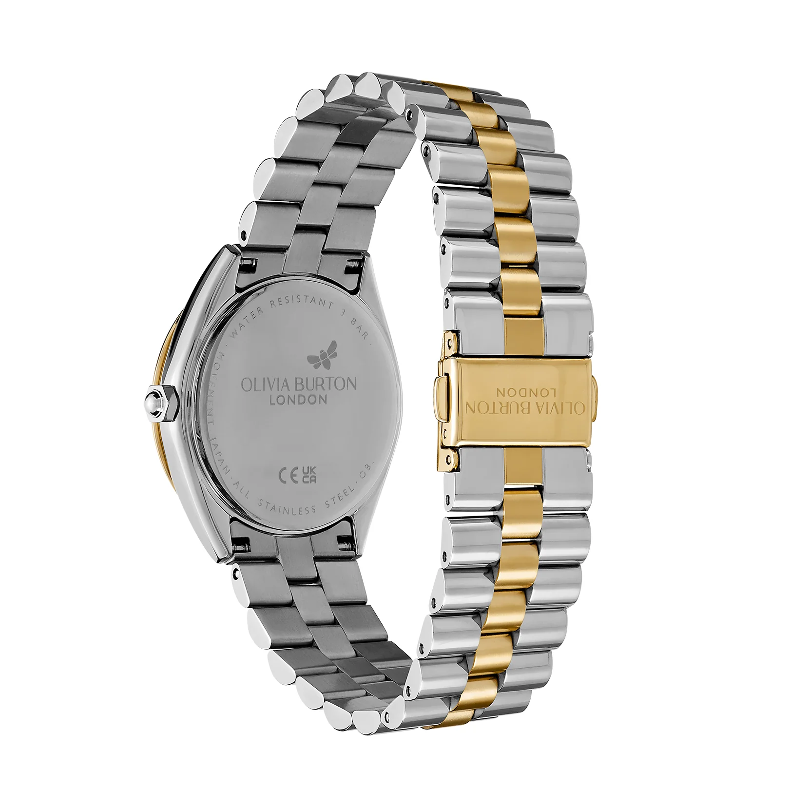 Sports Luxe 34mm Bejewelled Forest Green & Two Tone Bracelet Watch - Image 5