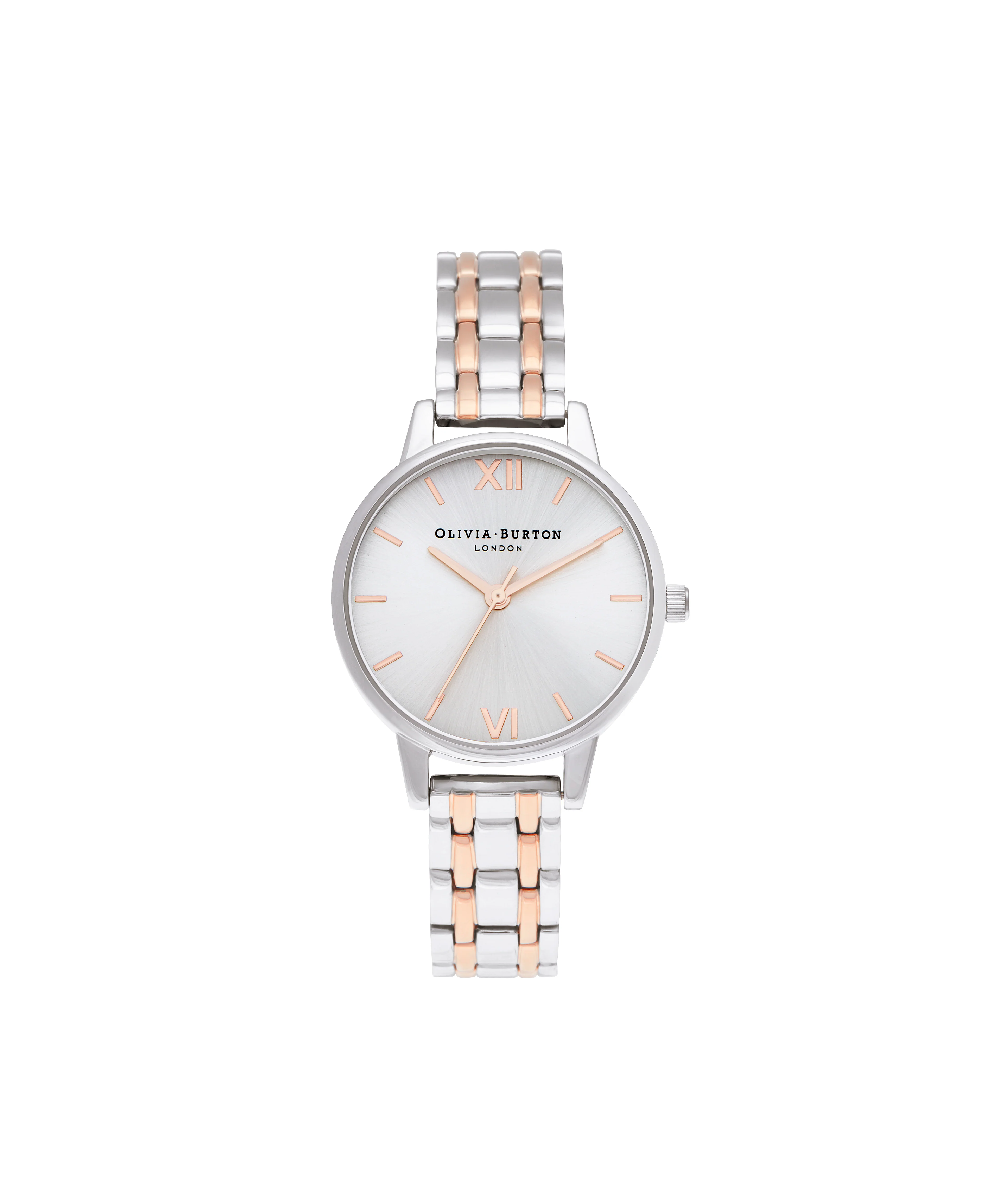 The England 30mm Silver & Carnation Gold Bracelet Watch