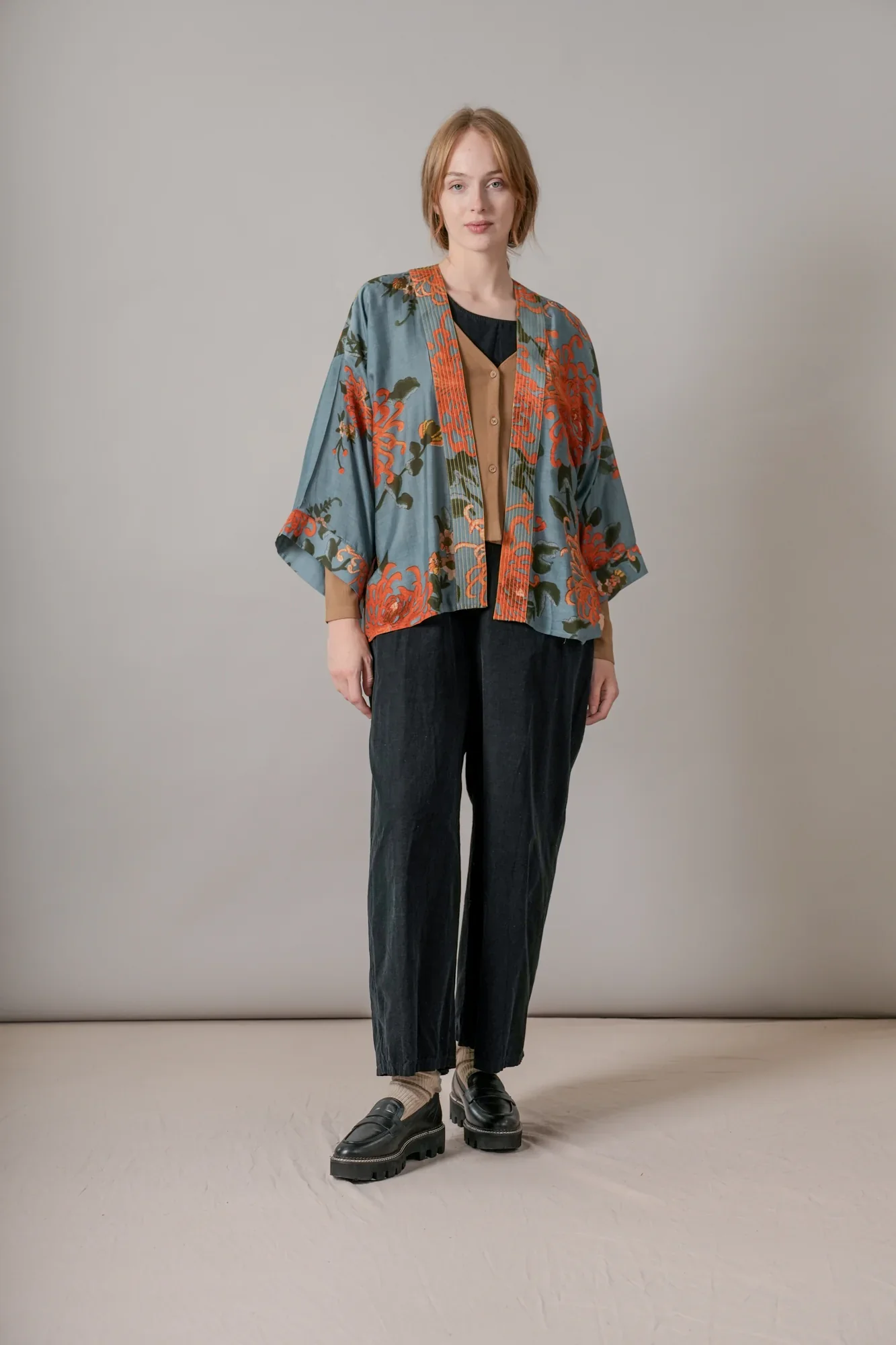 Chrysanthemum Grey Kimono - Image 2